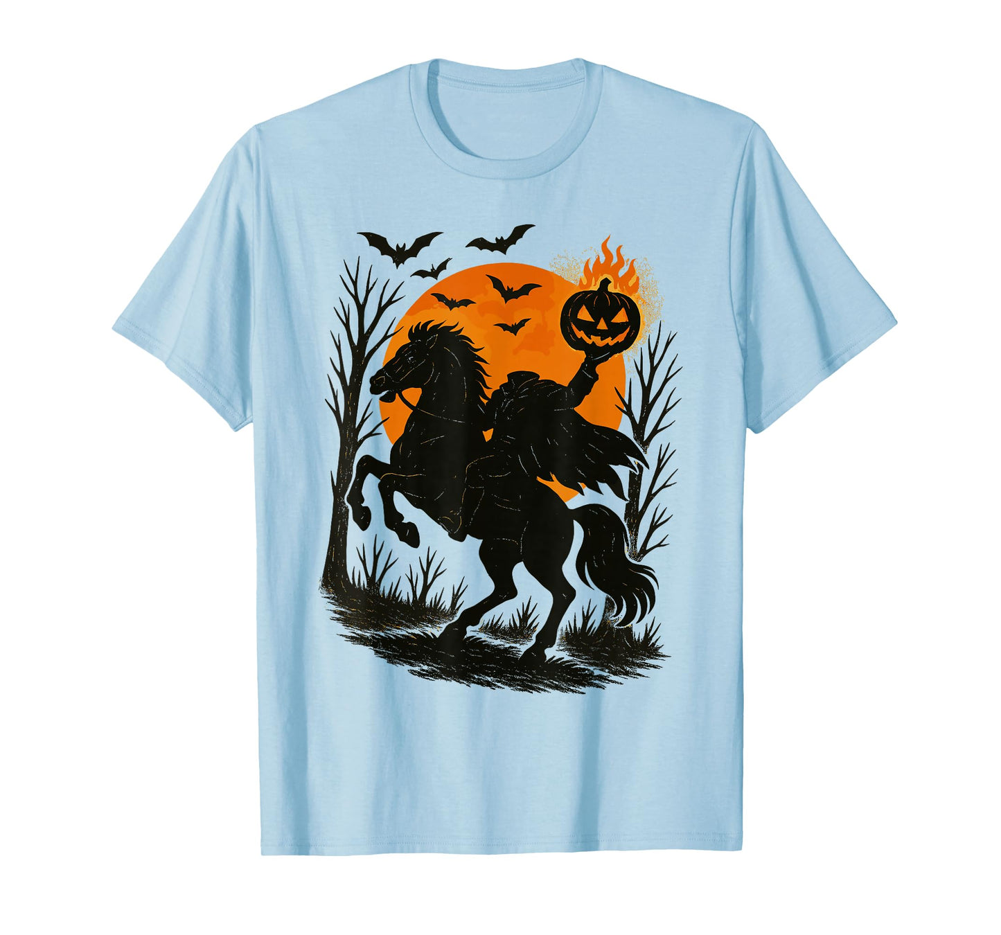 Headless Horseman Scary Pumpkin Spooky Classic Halloween T-Shirt