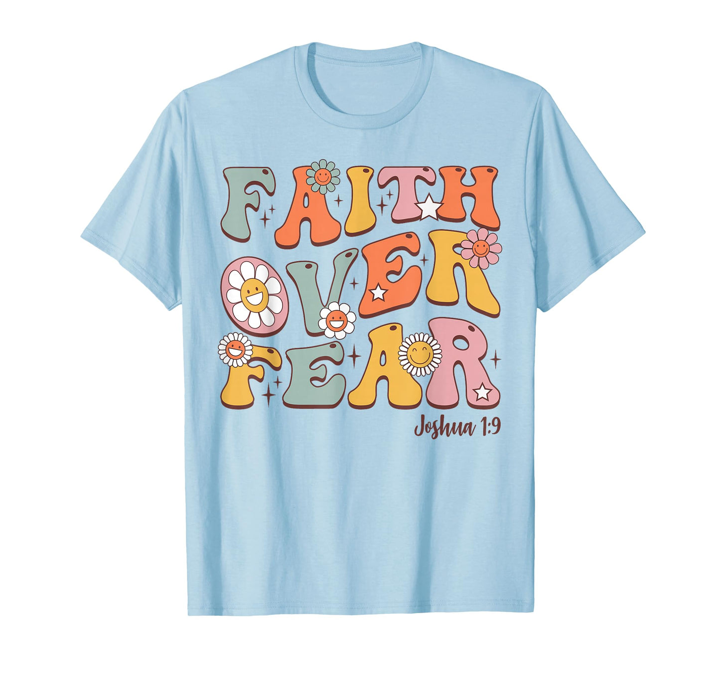 Christian-Shirt Girls Faith Over Fear Cute Jesus Kids Youth T-Shirt