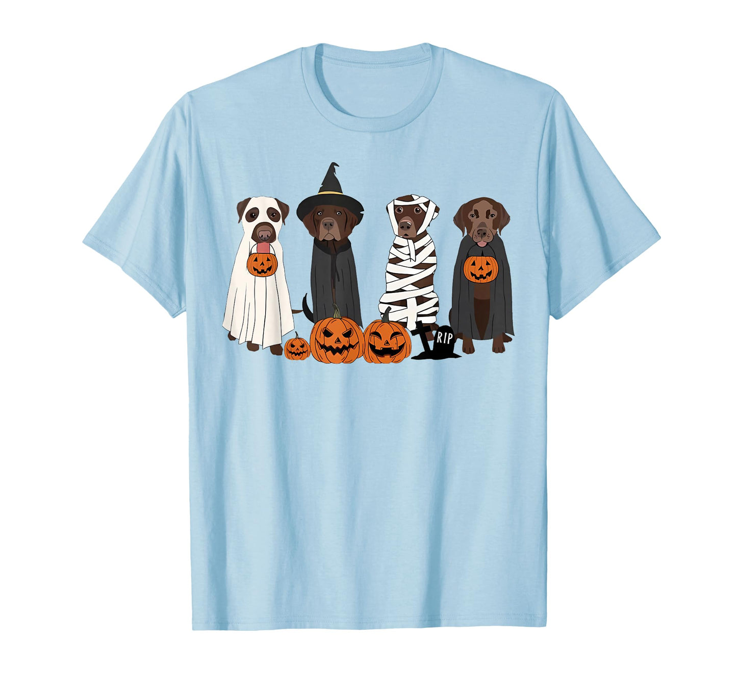 Halloween Brown Labrador Ghost Spooky Chocolate Lab Dog Mama T-Shirt