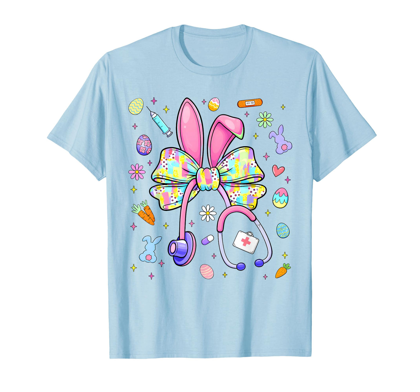 Rabbit Bunny CNA ICU Coquette Easter Nurse Men Women T-Shirt