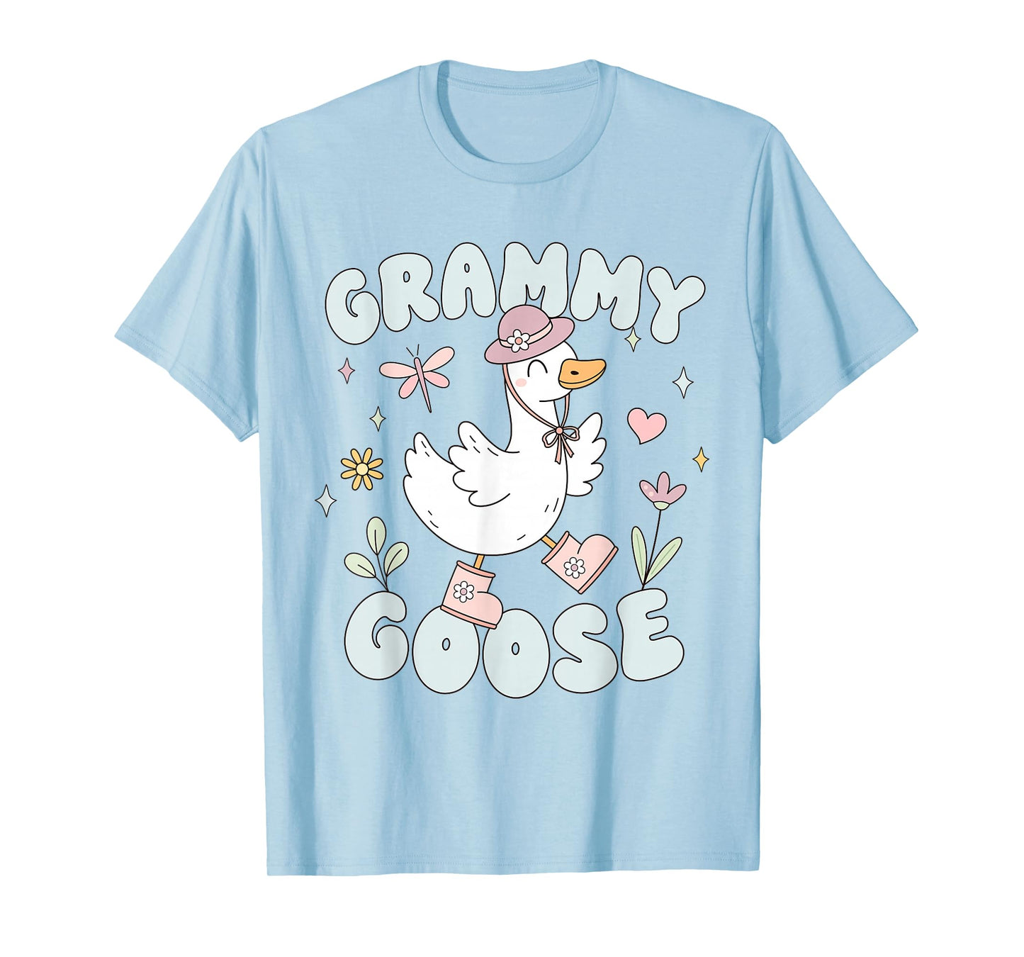 Retro Grammy Goose Cute Silly Goose Grandma Boho Floral T-Shirt