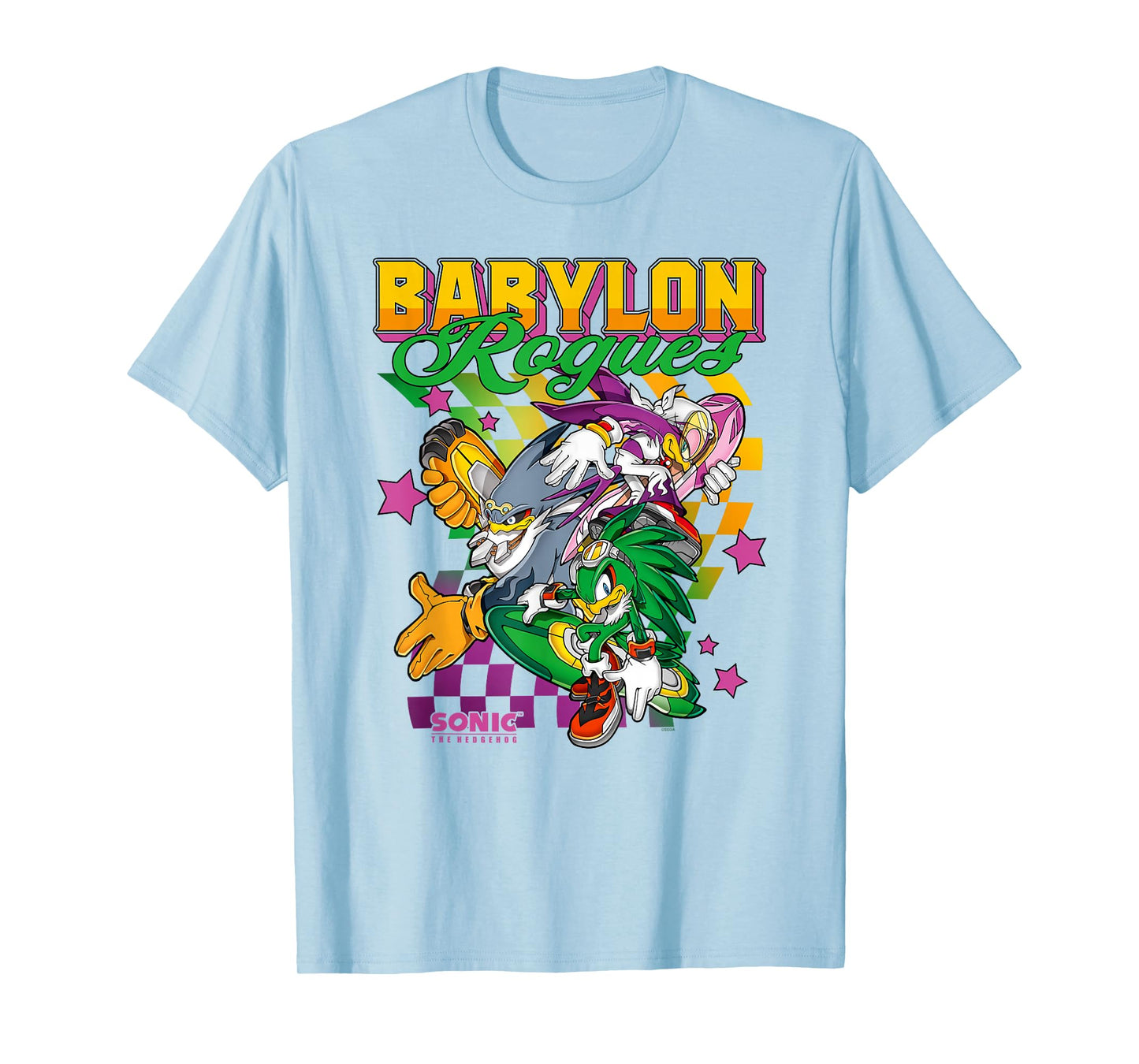 Sonic The Hedgehog Babylon Rogues Crew Retro Chest Poster T-Shirt