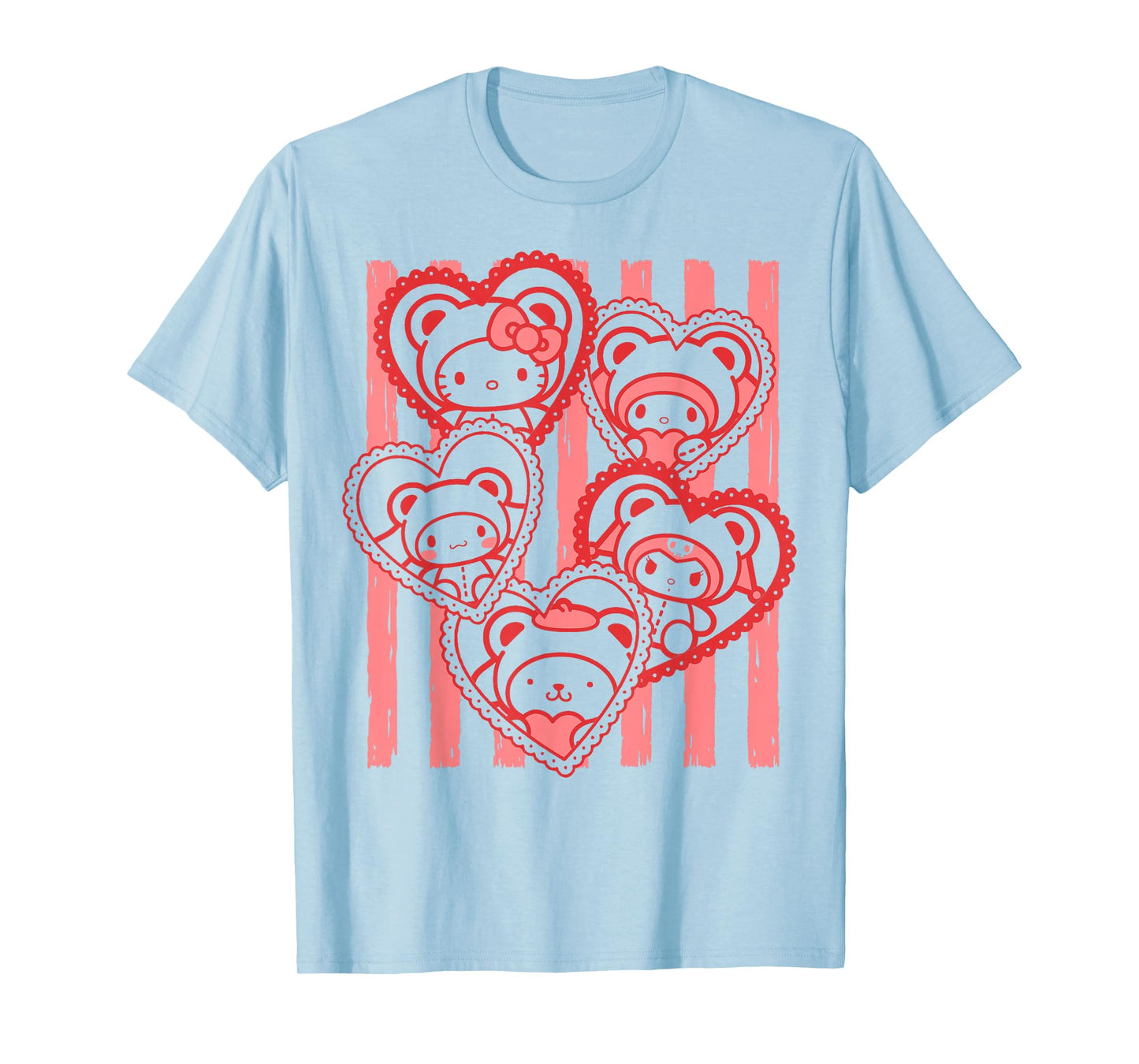 Hello Kitty Valentine's Day Sanrio Characters Bear Hoodie T-Shirt