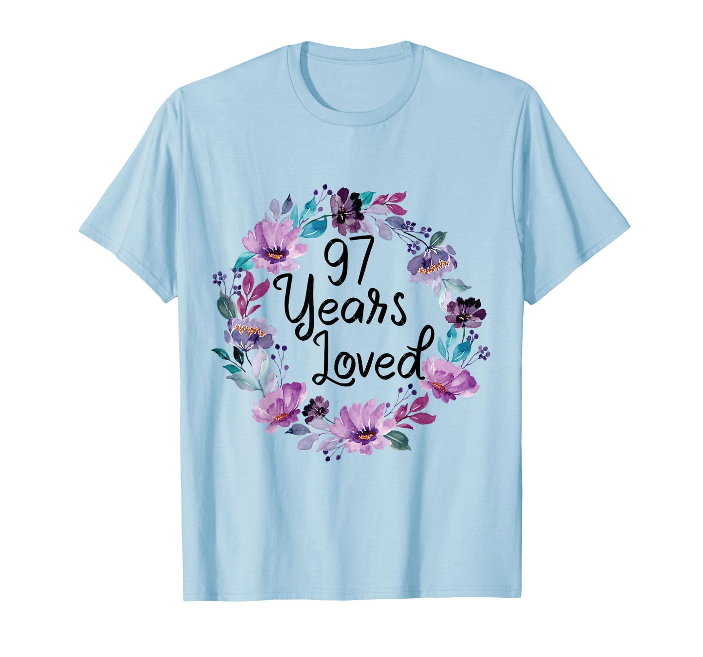 Floral 97 Years Old 97th Birthday Women's 97 Years Loved T-Shirt