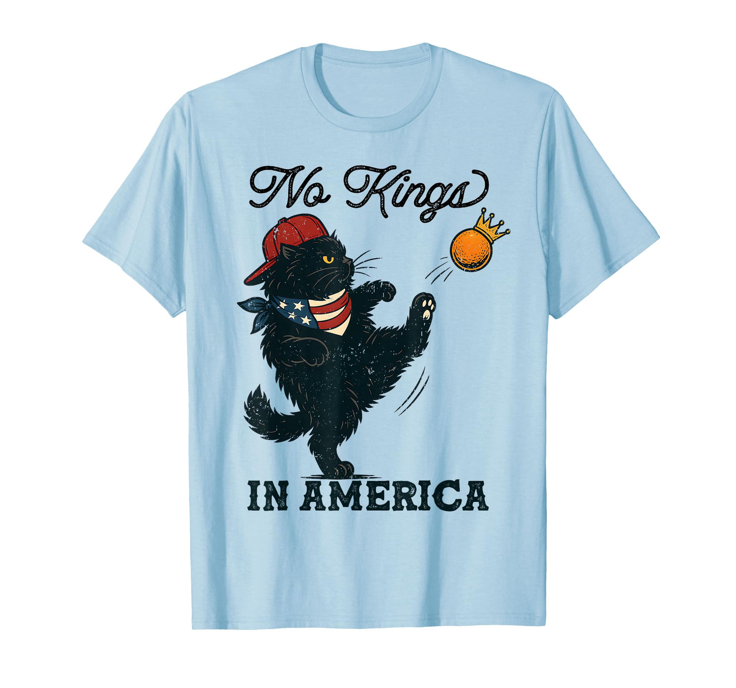 Black Cat No Kings In America, Vintage Cats Against Trump T-Shirt