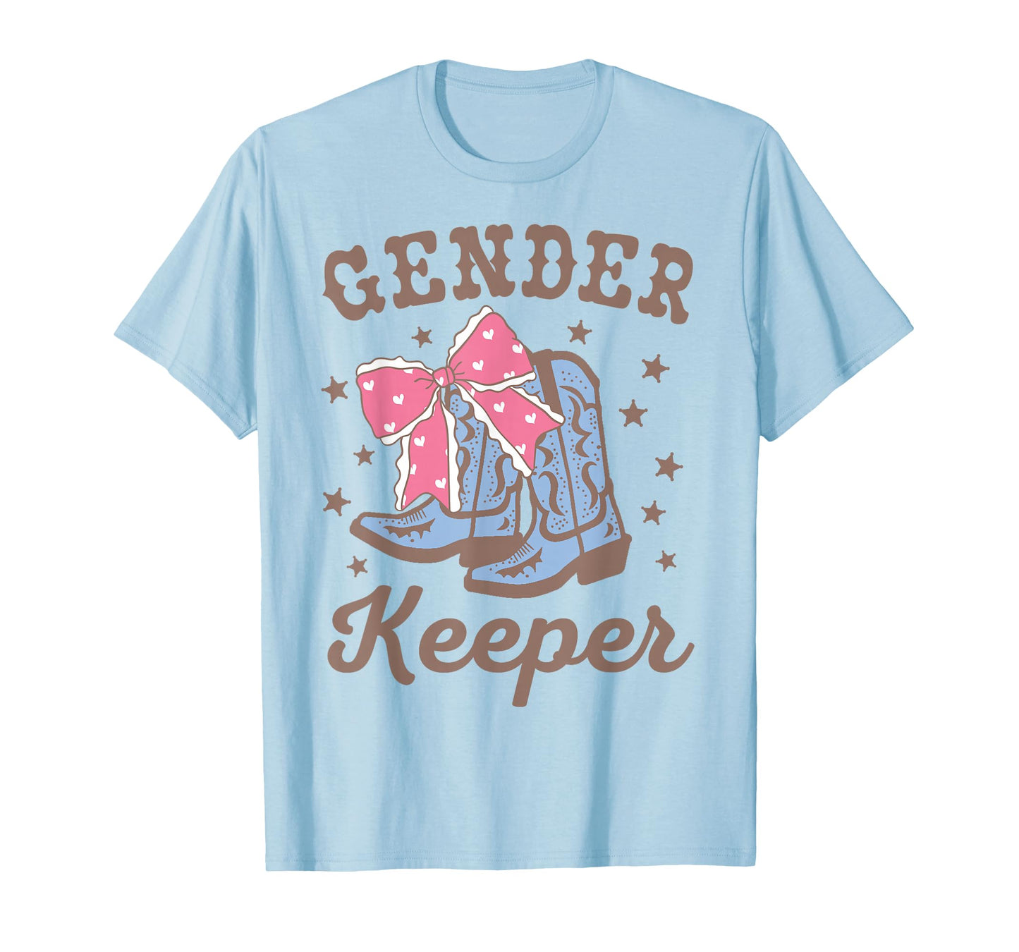 Boots Or Bows Gender Keeper Of The Gender Reveal Family T-Shirt