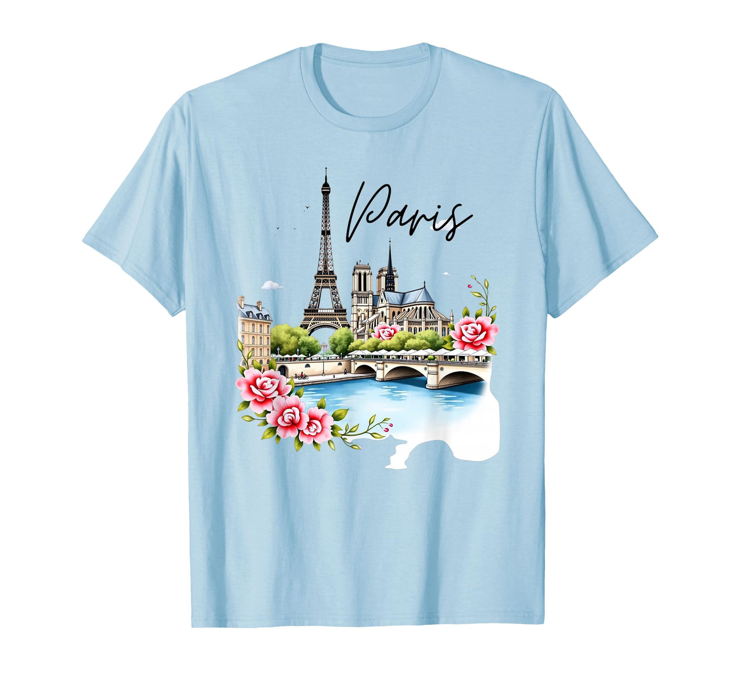 Vibrant Paris, France Watercolor Souvenir T-Shirt