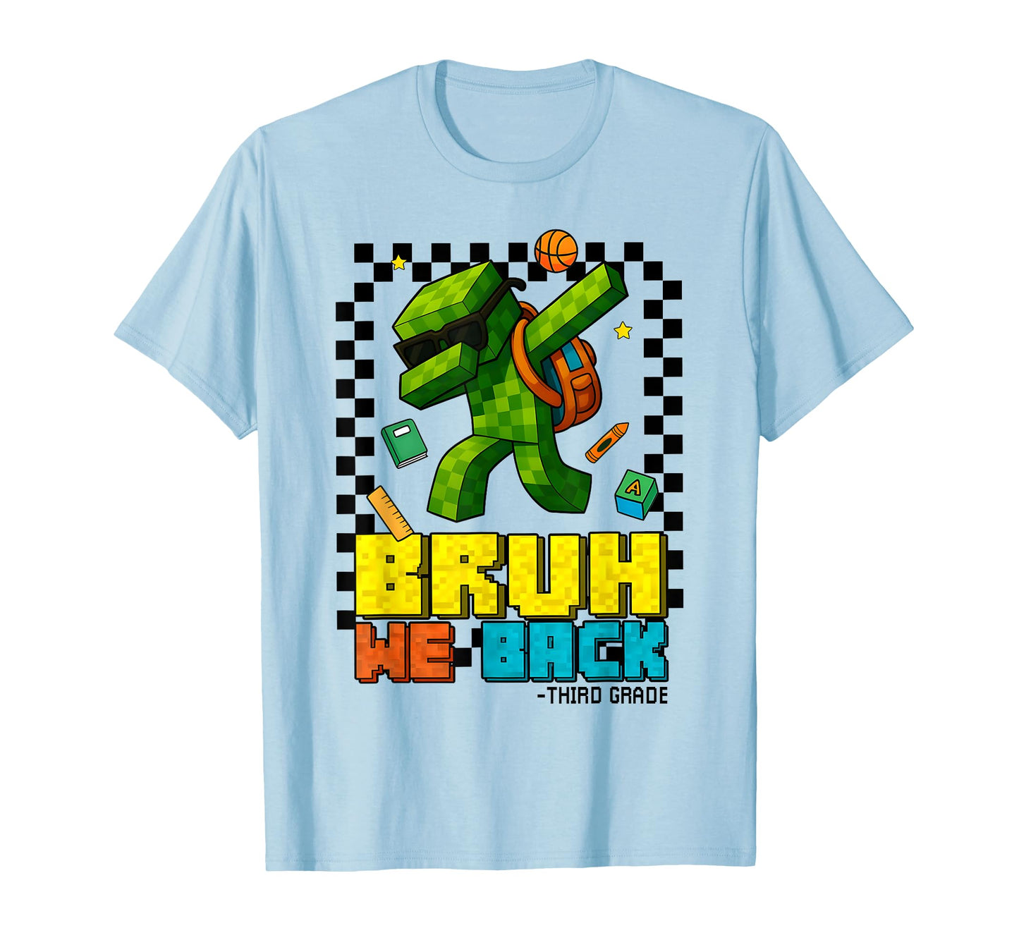 Bruh We Back 3rd Grade Back to School Gamer Dabbing Boy Kids T-Shirt