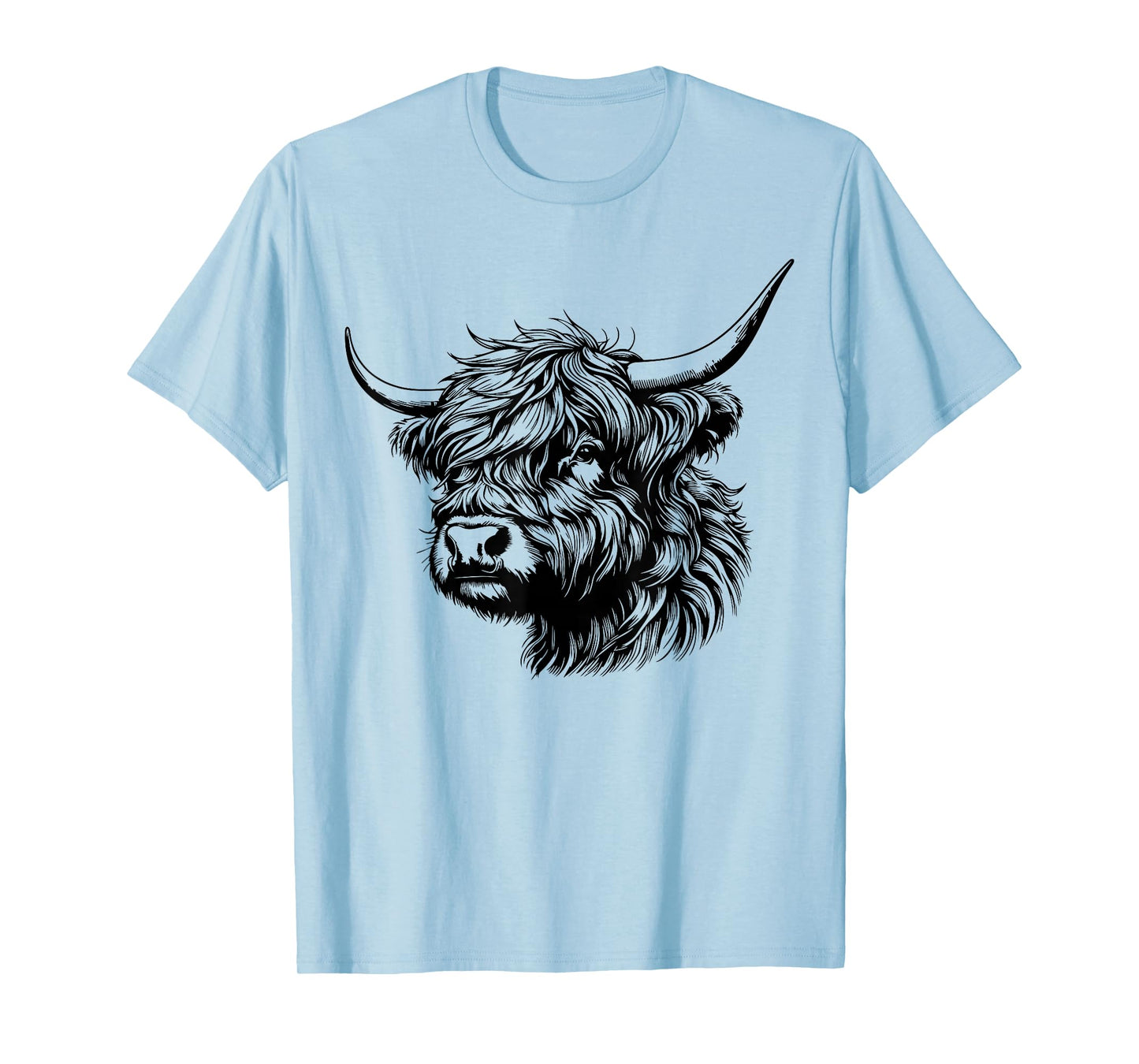 Scottish Highland Cow Head Calf Animal Cute Highland Cow T-Shirt