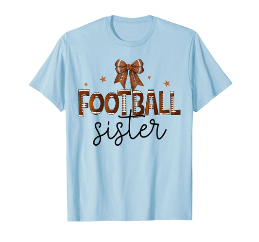 Football Sister Coquette Bow Football Lover Girls Teens Kid T-Shirt