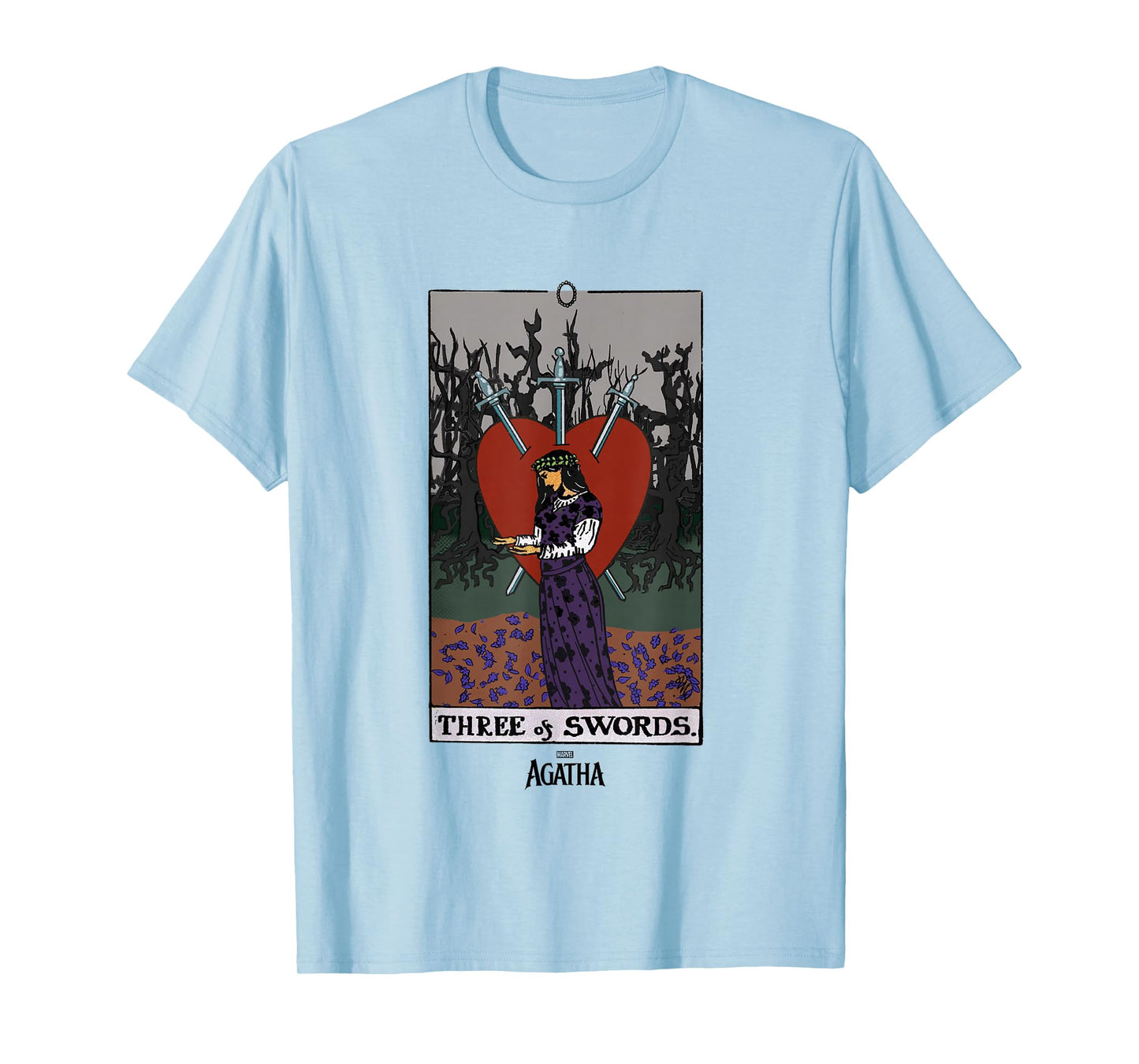 Marvel Agatha All Along Three Of Swords Vintage Tarot T-Shirt