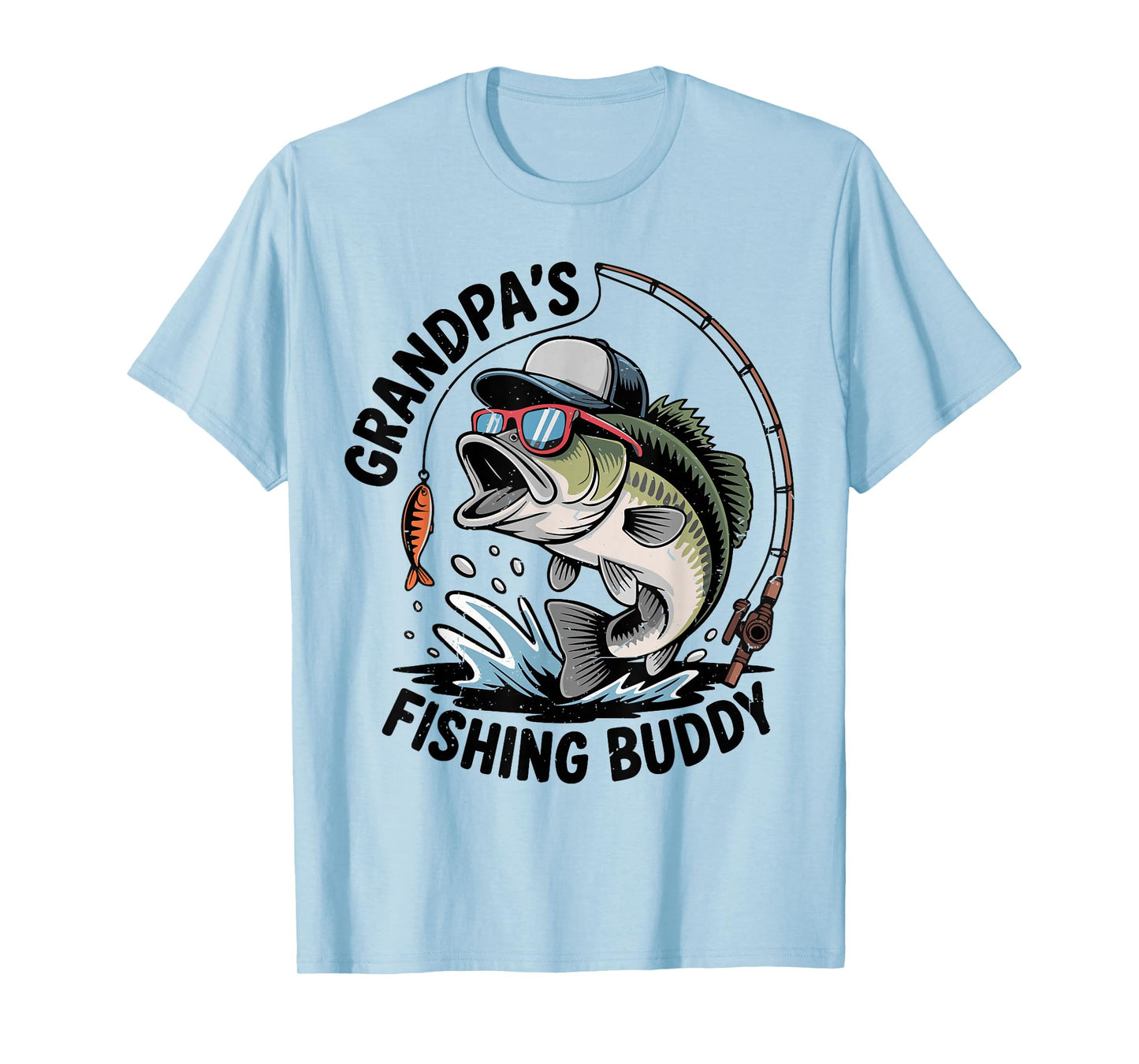 Toddler Boy Grandpa Fishing Buddy Funny Bass Fisherman Youth T-Shirt