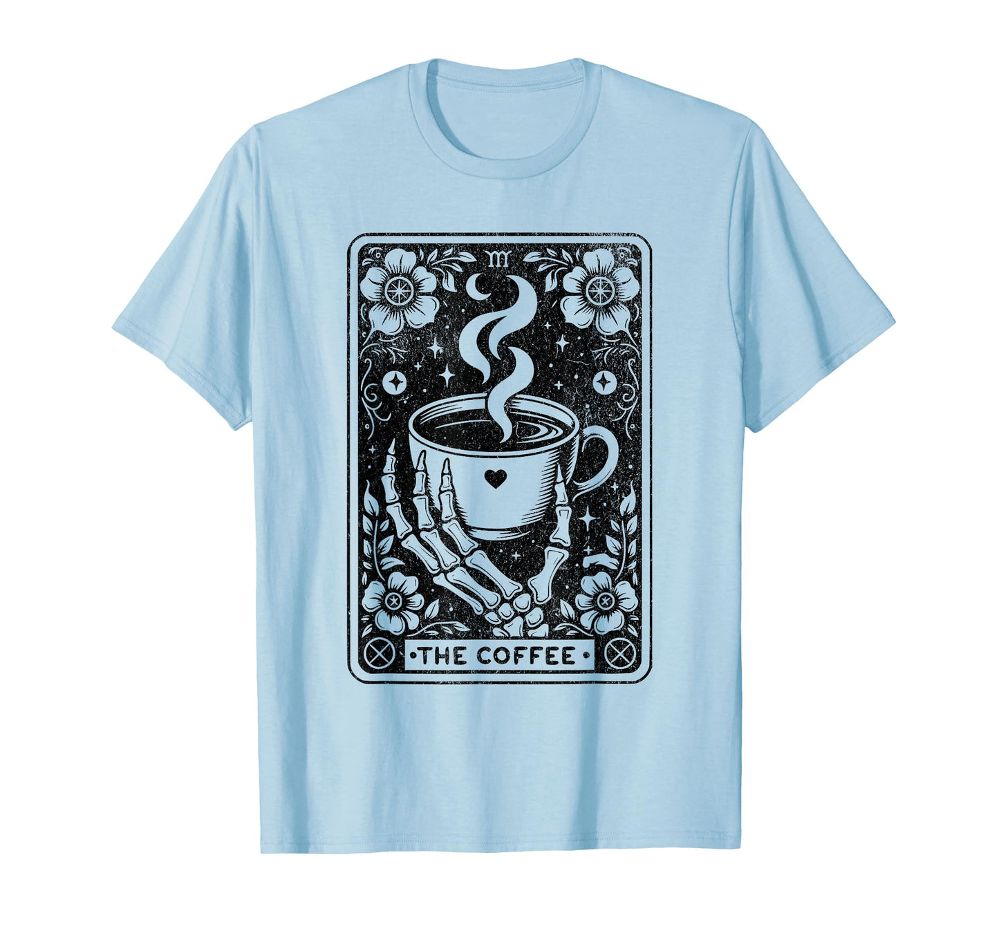 The Coffee Tarot Cards Skeleton Coffee Gifts Tarot Card T-Shirt