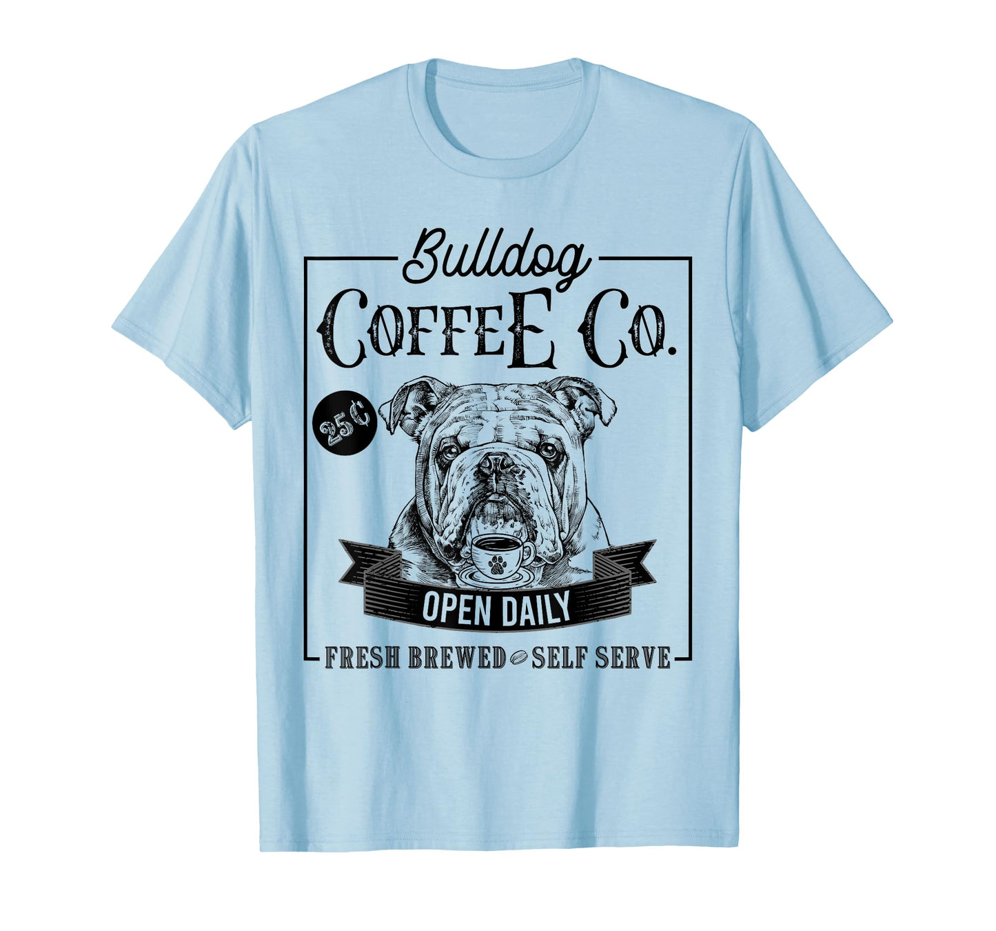 Retro English Bulldog Coffee Funny Dog Mom Coffee Lover T-Shirt