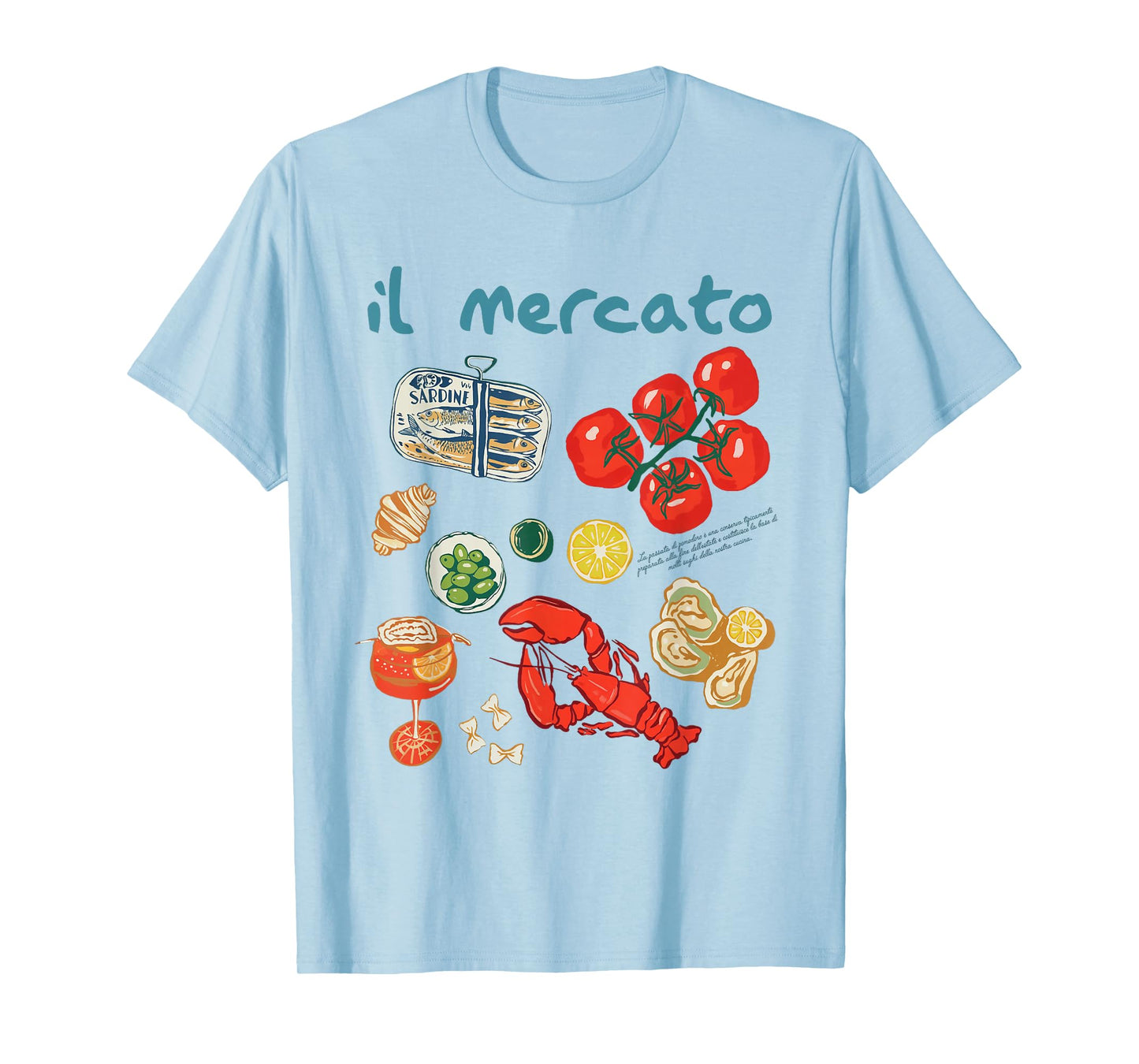 Il Mercato Italian Summer Sardines Lobster Tomato il marcato T-Shirt