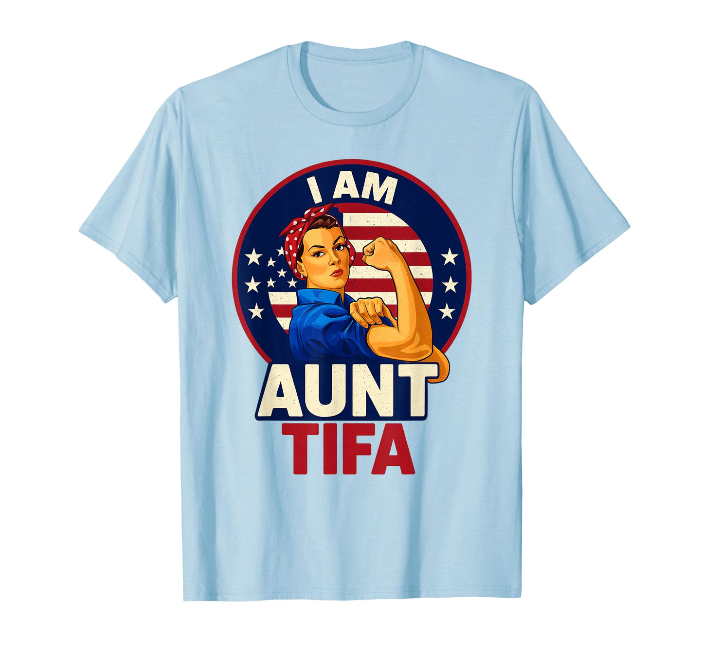 I Am Aunt Tifa Woman's Girl America Flag T-Shirt
