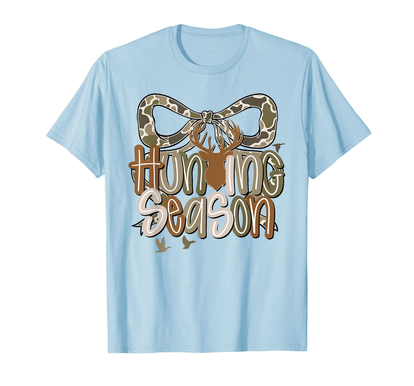 Camo Coquette Bow Deer Hunt Duck Hunting Women Girls Kids T-Shirt