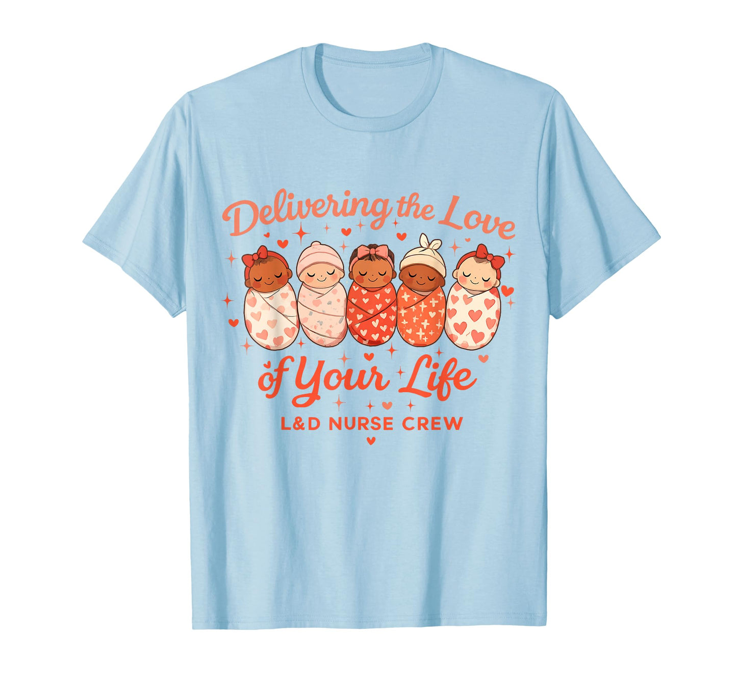 Cute Labor Delivery Nurse Crew Heart Graphic Valentines Day T-Shirt
