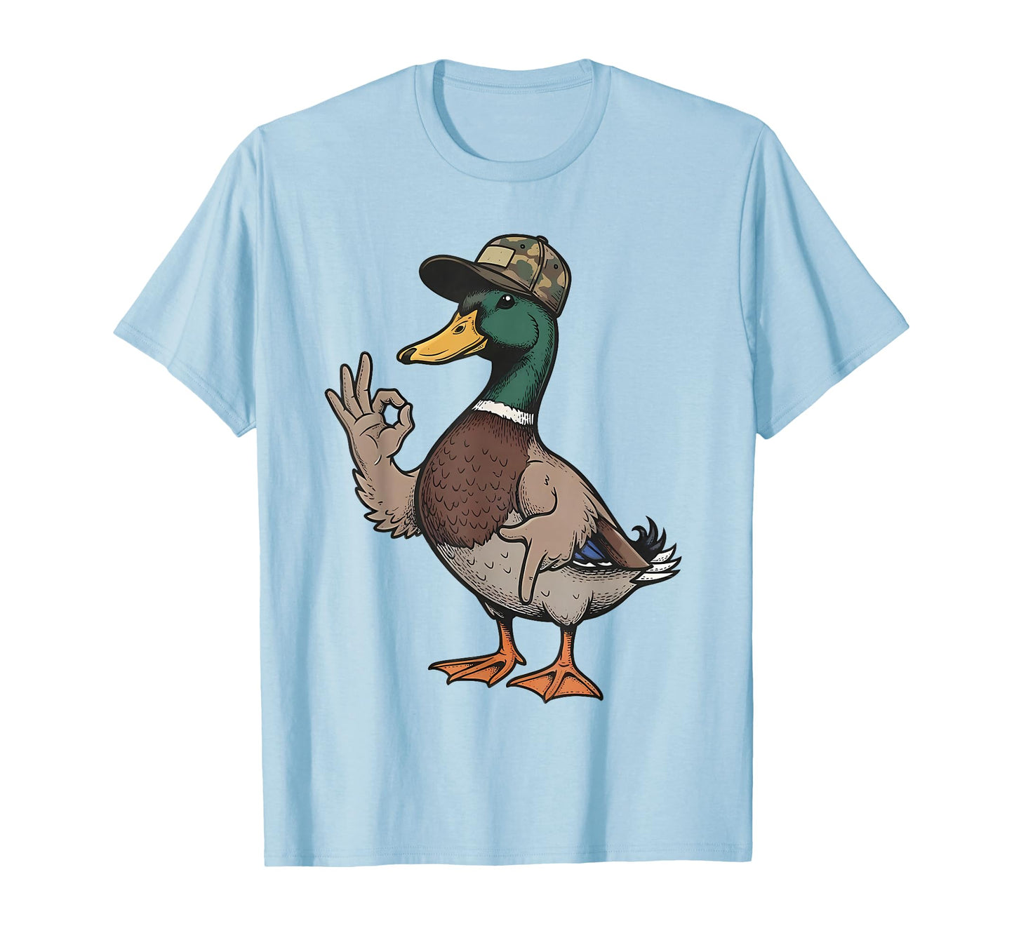 Funny Camo Mallard Duck 67 Hands Sign Hunting Season T-Shirt