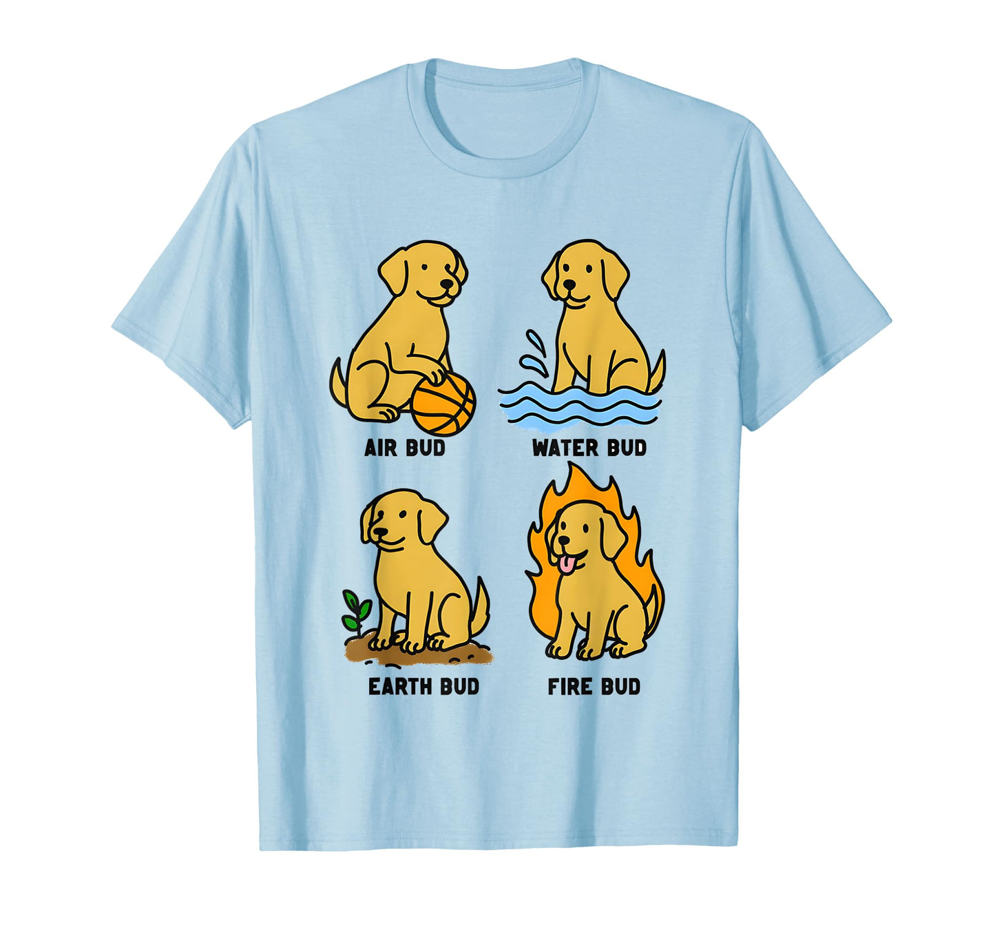 Elemental Bud Air Water Earth and Fire T-Shirt
