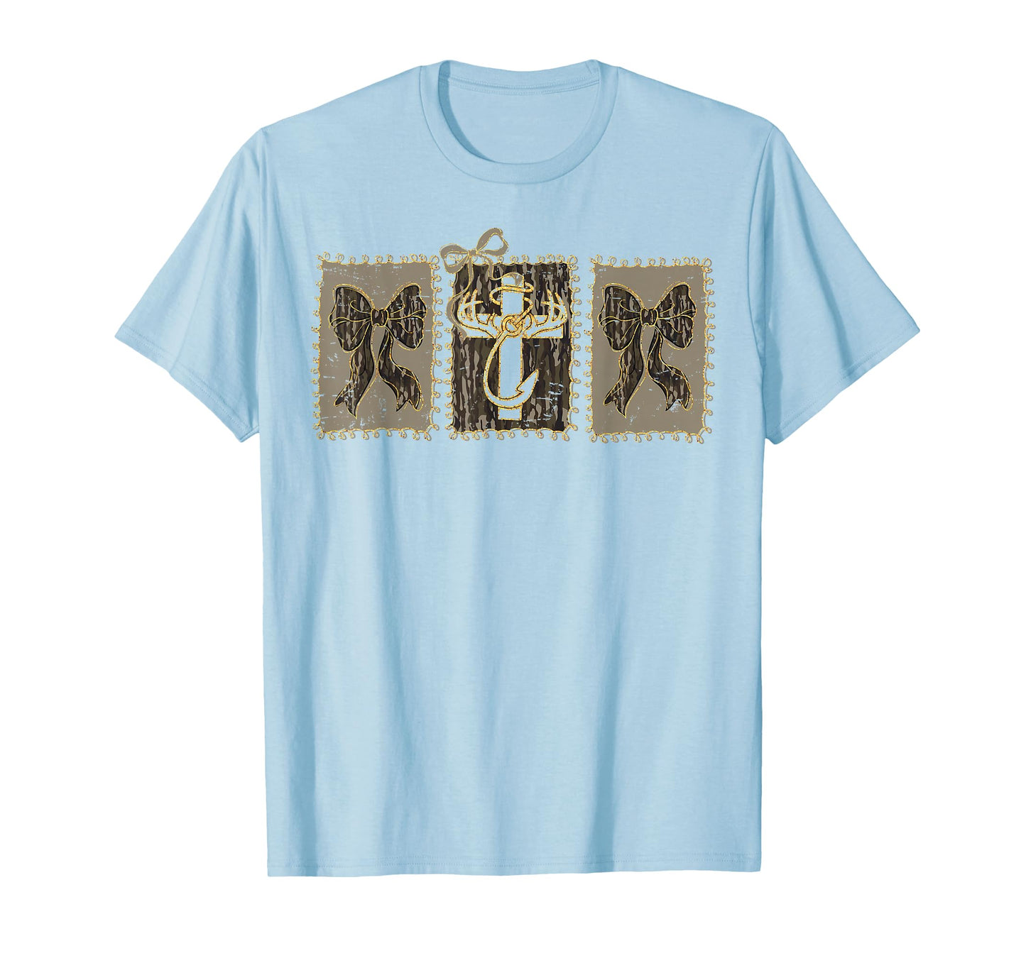 Hunting Fishing Cross Camo Faith Christian Fisher Hunter T-Shirt