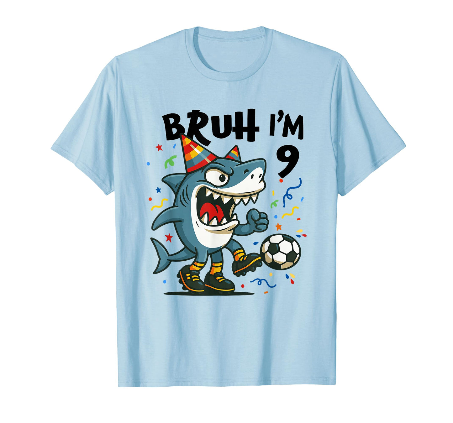 Tralalero Tralala Italian Brain Red Boy Soccer 9th Birthday T-Shirt