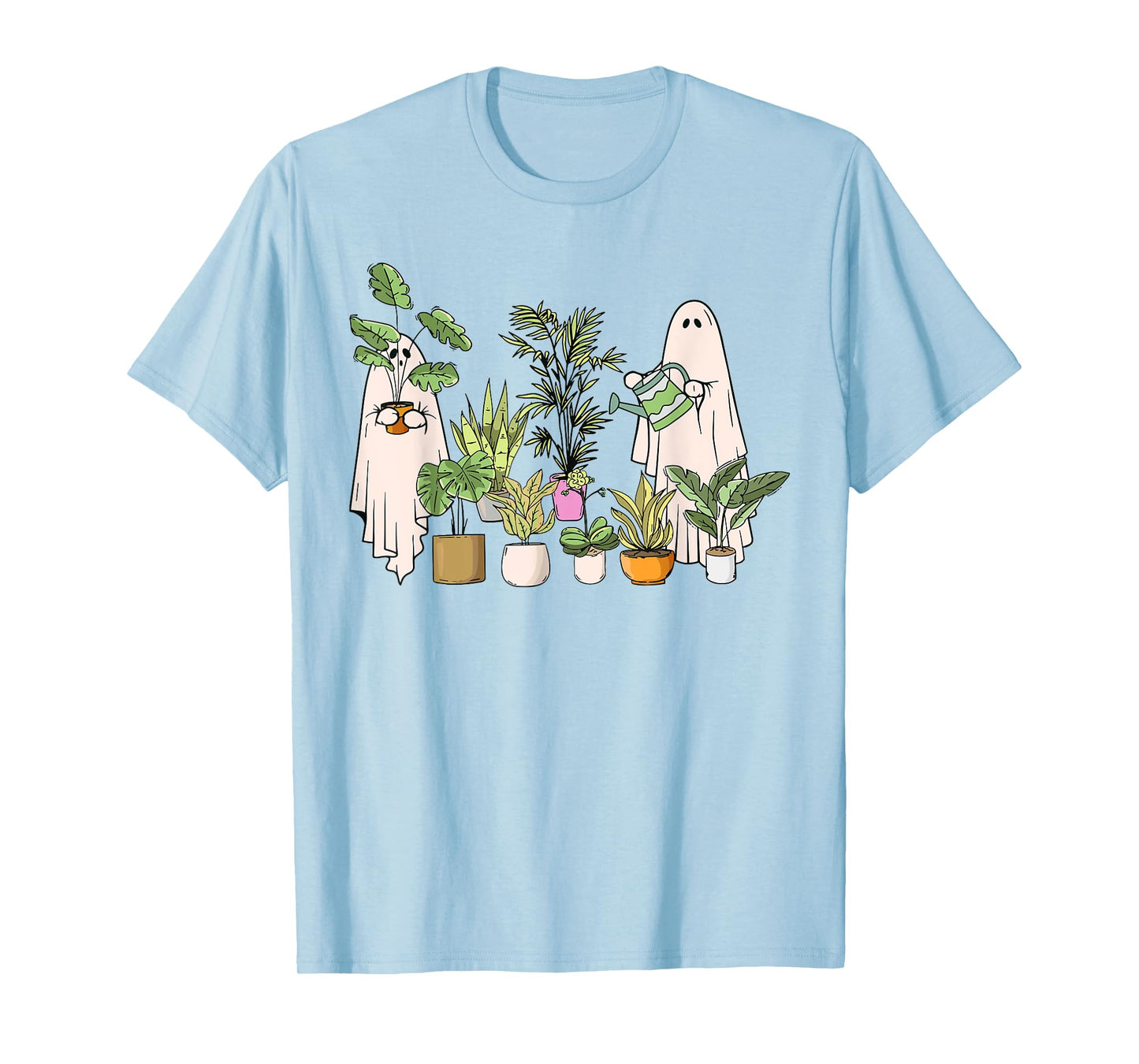 Ghost Plant Lady Halloween Gardening Plant Houseplant Lovers T-Shirt