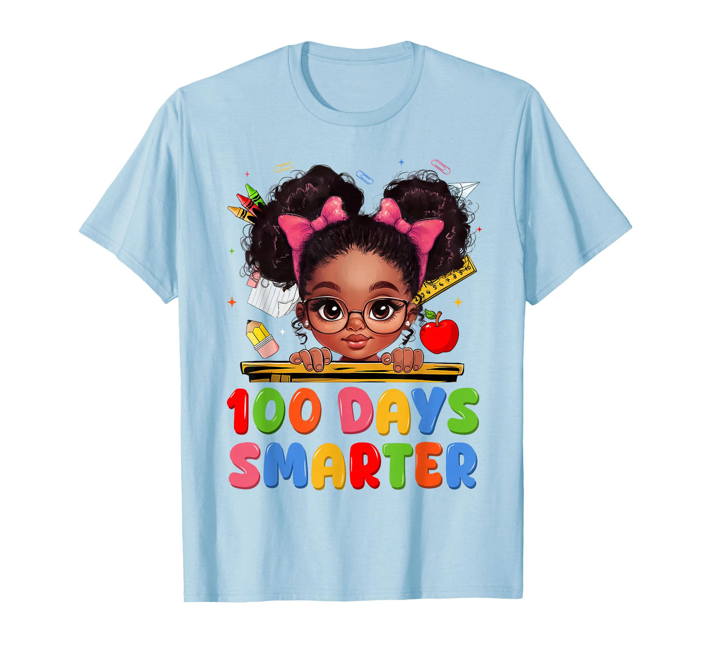 100 Days of School Shirt Black Girl Kids 100th Day of School T-Shirt