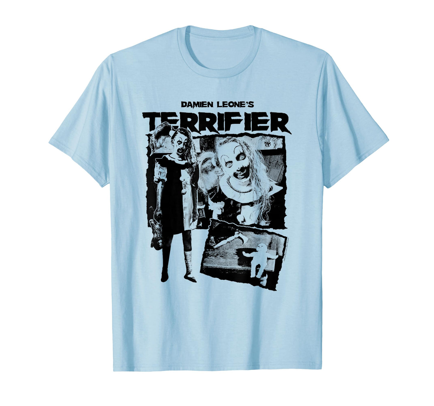Terrifier Little Pale Girl Creepy Collage Horror Movie T-Shirt