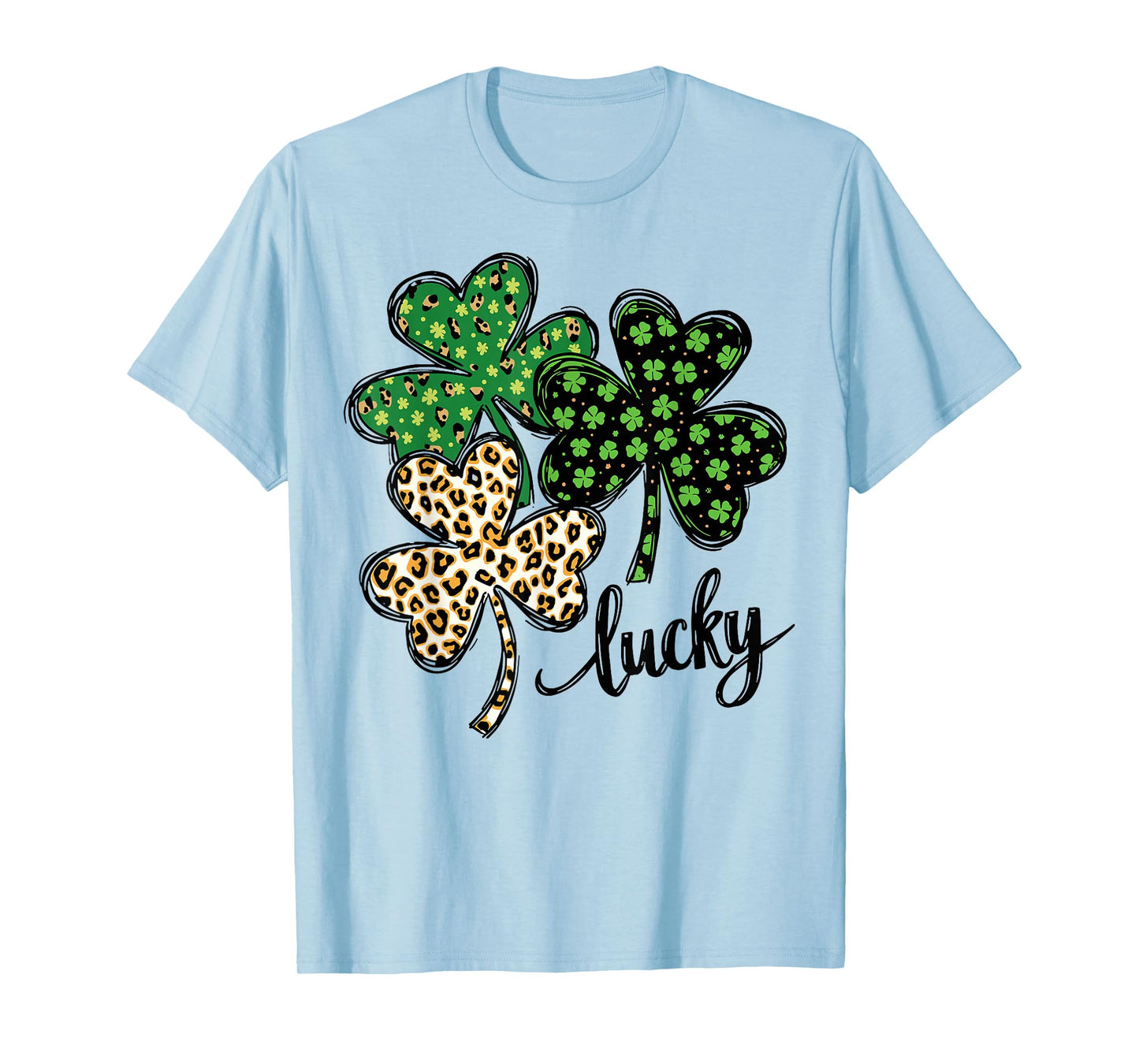 Irish Four Leaf Clover Lucky Men Women Kids St Patricks Day T-Shirt