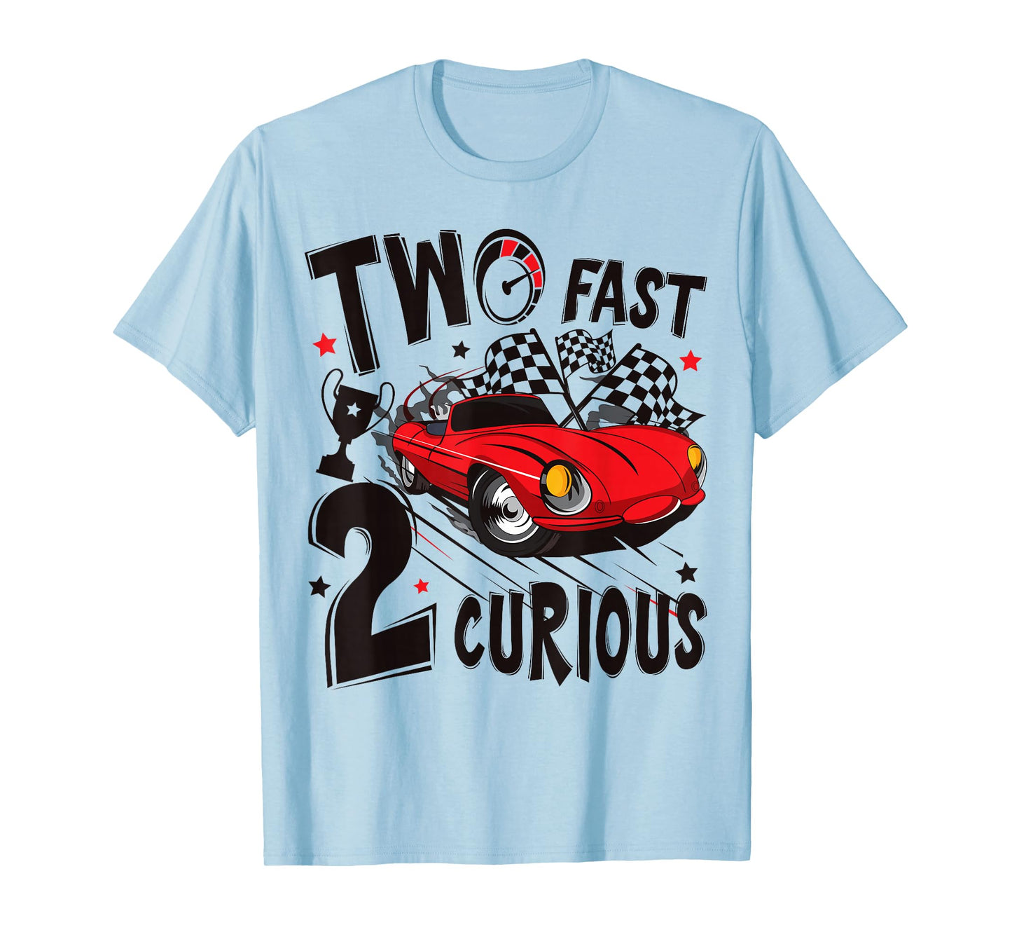 Two Fast 2 Curious Racing 2nd Birthday 2yr Year Old T-Shirt