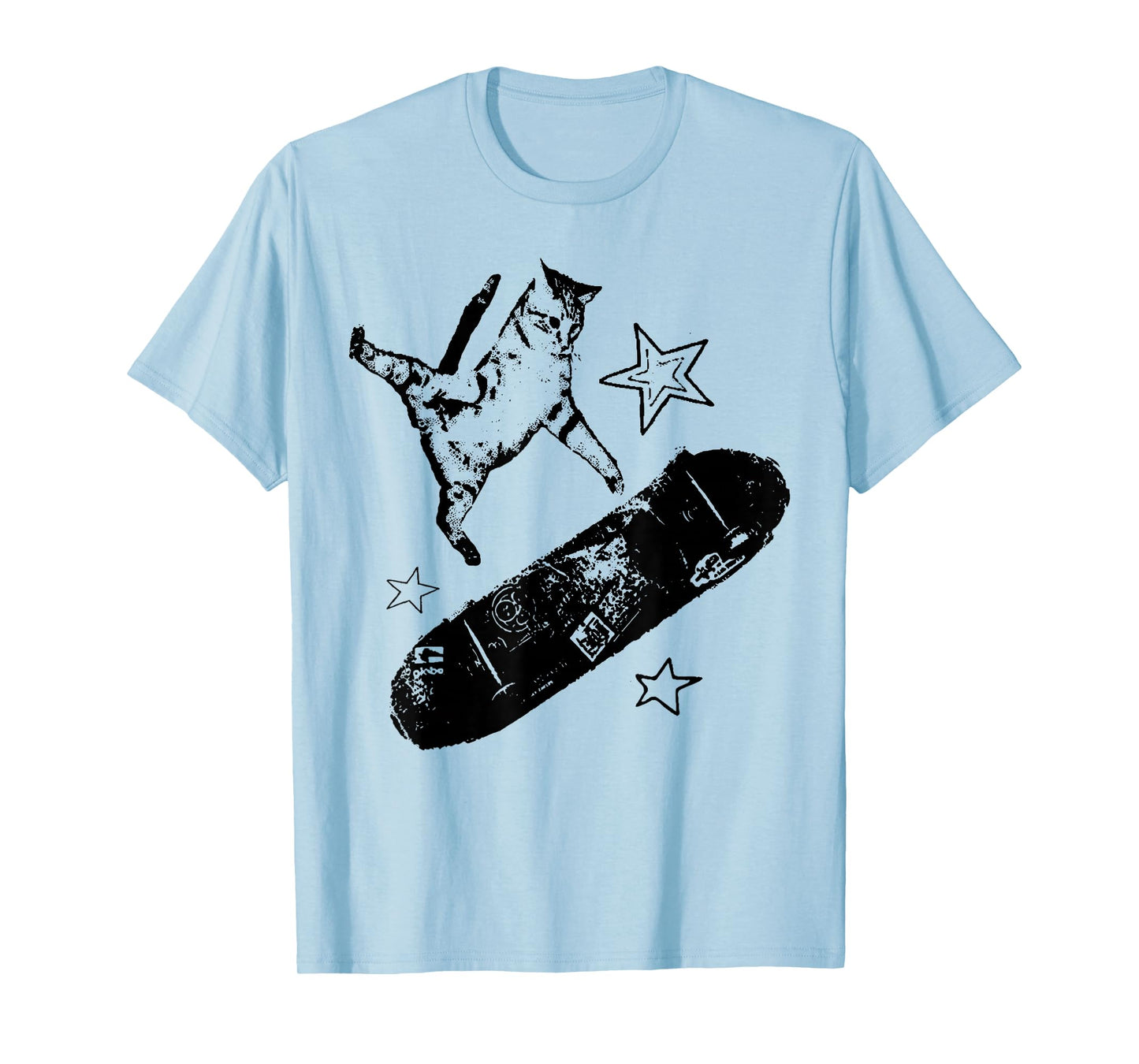 Vintage Skateboard Cat Y2K Funny Silly Kitten Men Women T-Shirt