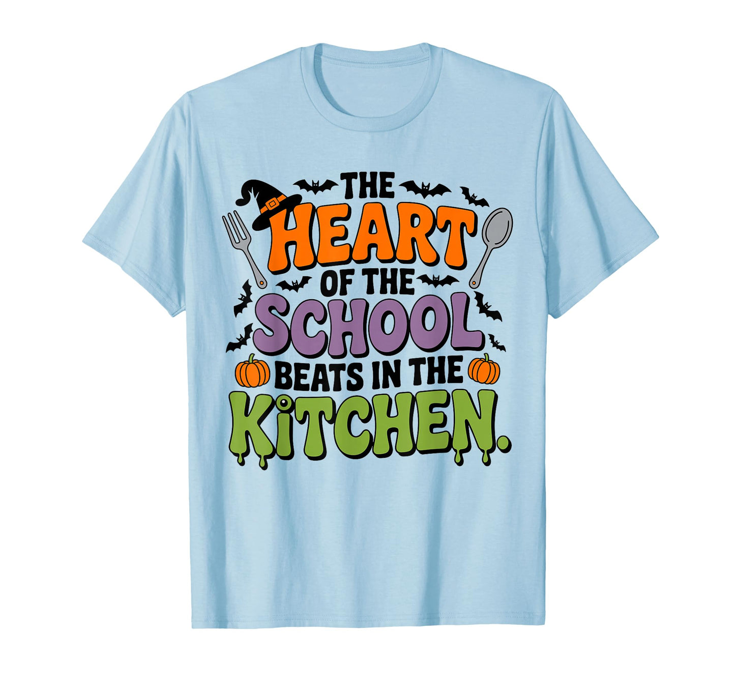 Cute The Heart of The School Beats in The Kitchen Lunch Lady T-Shirt