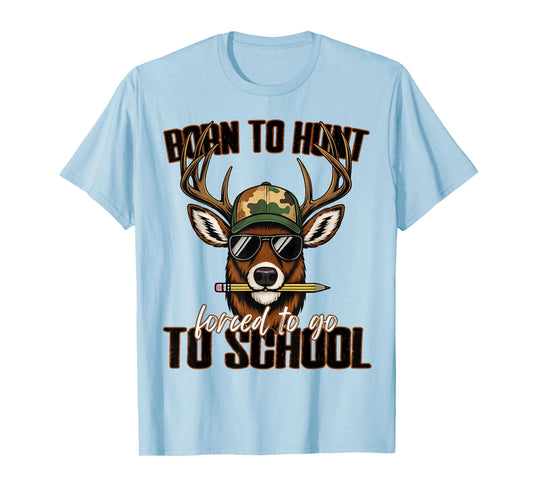 Forced to Go School Funny Camo Deer T-Shirt