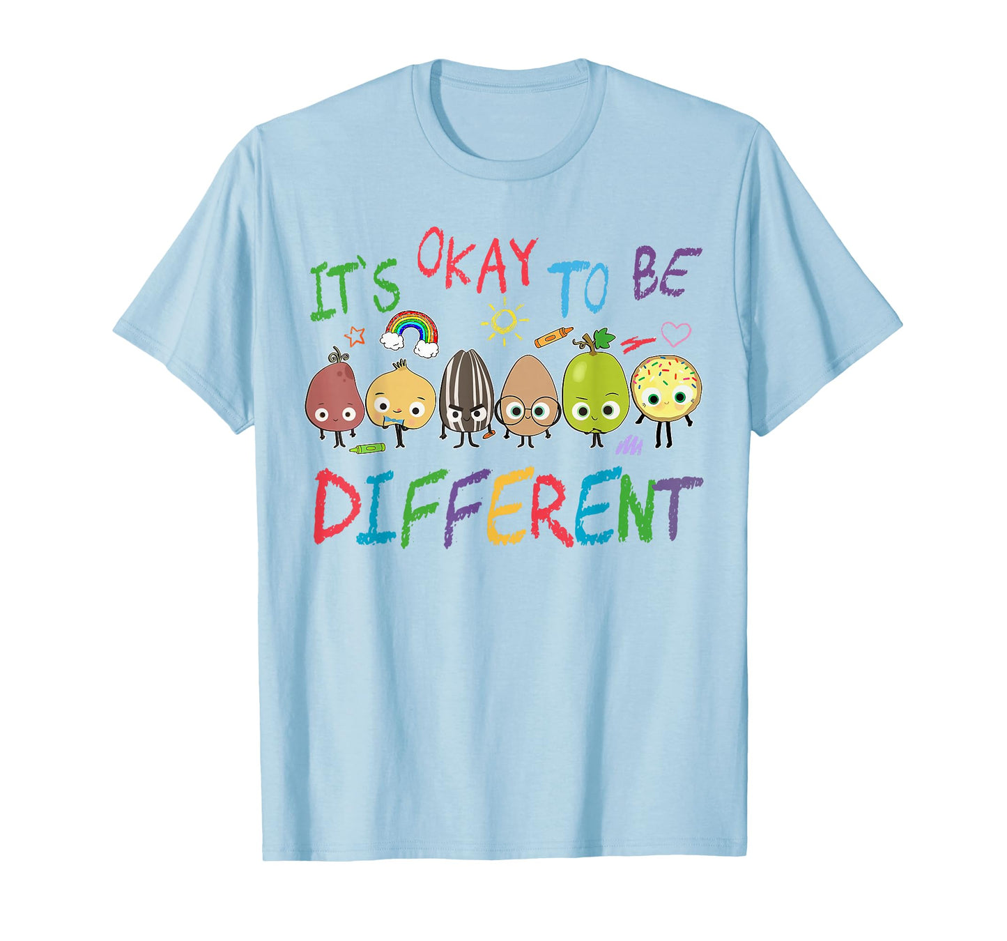Funny It's Ok to Be Different Apple Teacher Autism Awareness T-Shirt