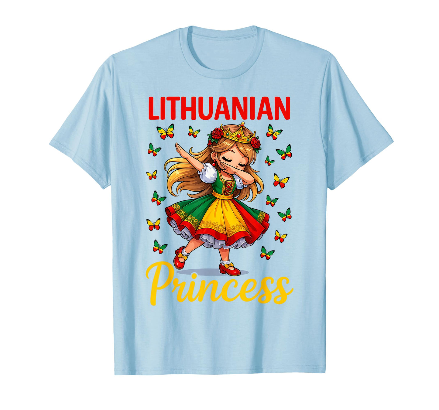 Lithuanian Princess Girl Dab Cute Traditional Dress Girls T-Shirt