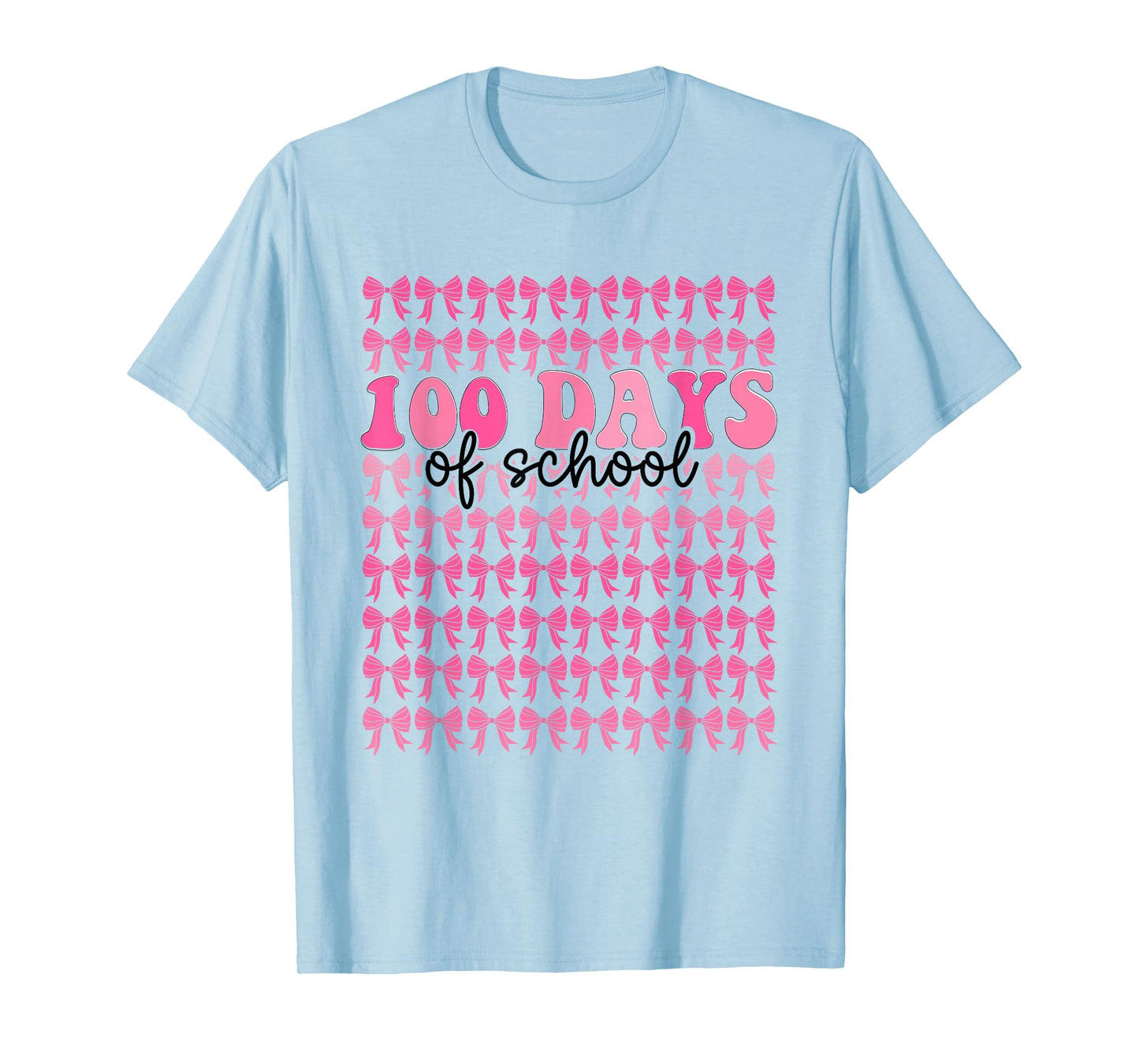 100 Days of School Coquette Bow Teacher Girl Kid 100th Day T-Shirt