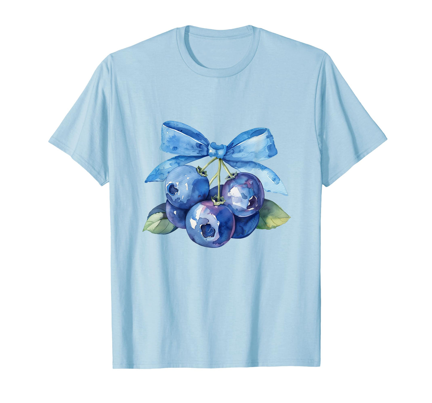Coquette Bow with Blueberry Kawaii Charm Tee T-Shirt