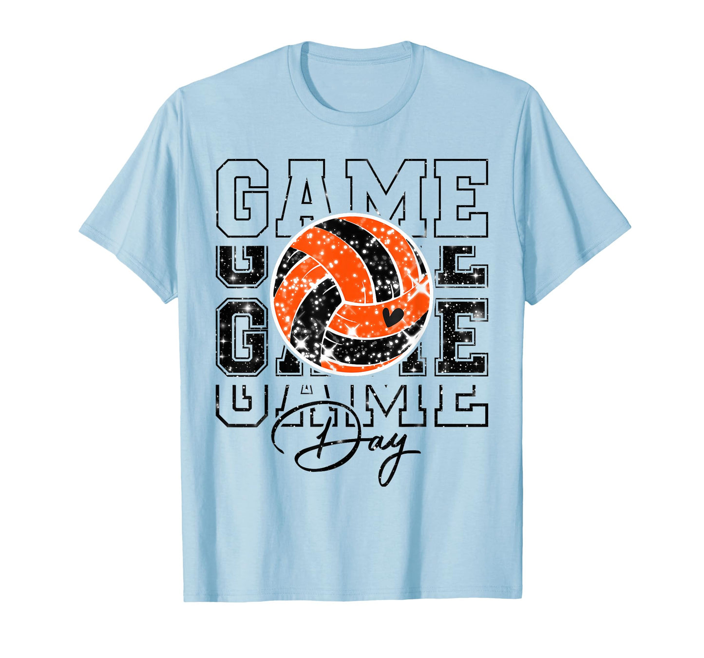Volleyball Game Day Girls Volleyball Mom Orange & Black T-Shirt