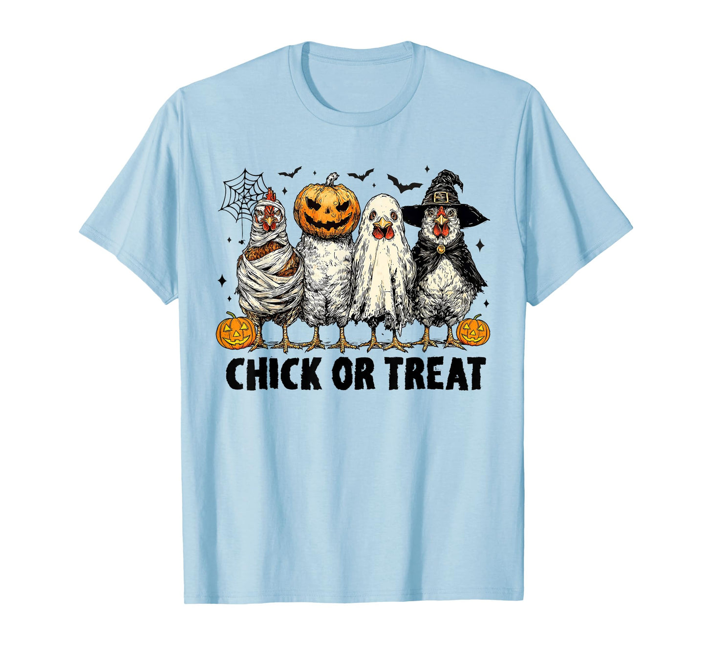 Funny Chick Or Treat Halloween Witch Spooky Chicken T-Shirt