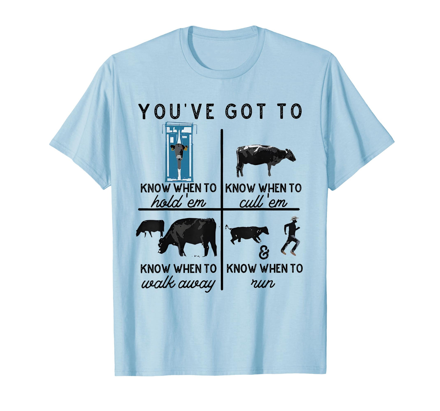 You've Got To Know When To Hold'em Retro Funny Cow Lover T-Shirt