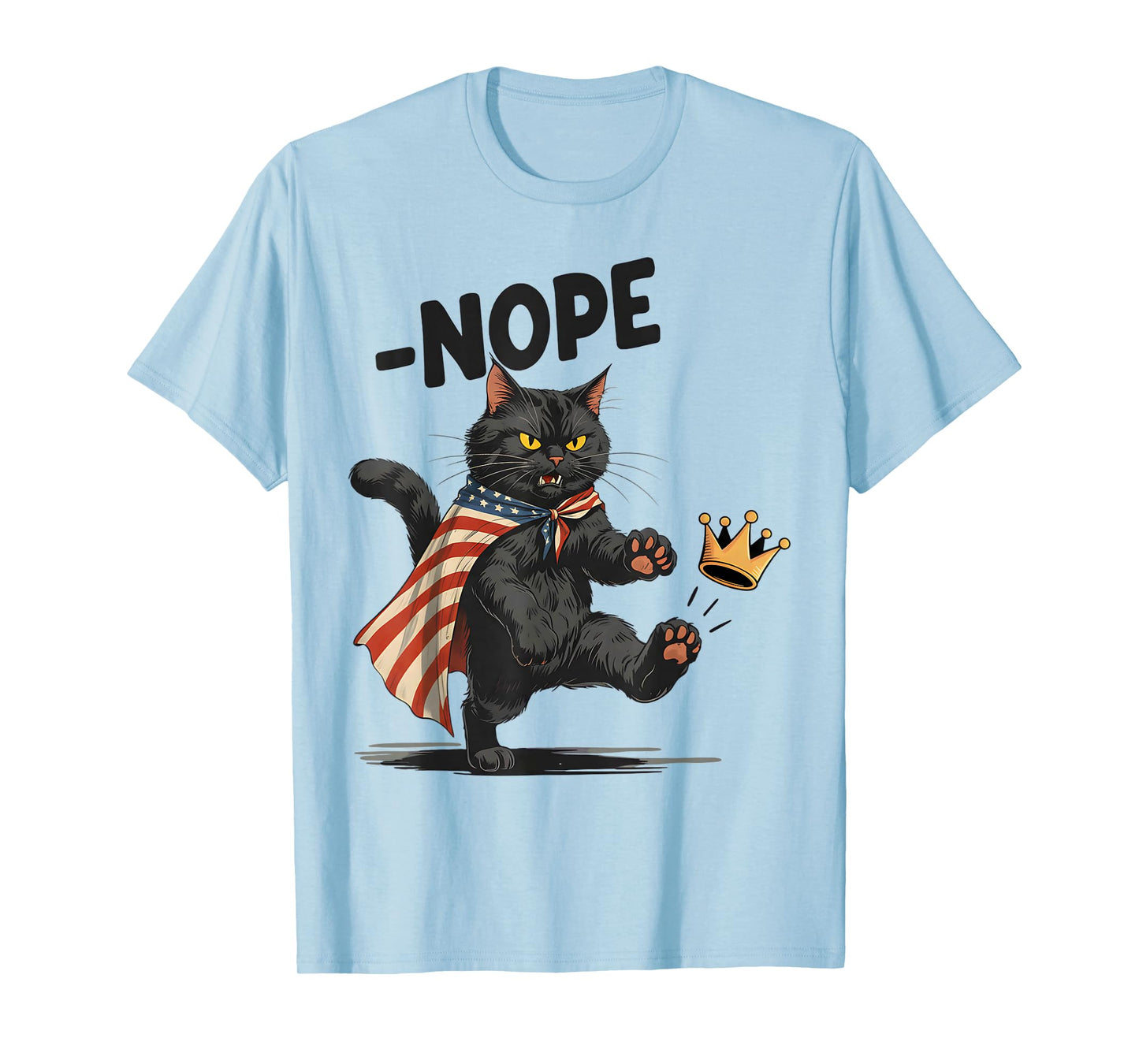 Funny Black Cat No Kings October 18 No Kings Day Men Women T-Shirt