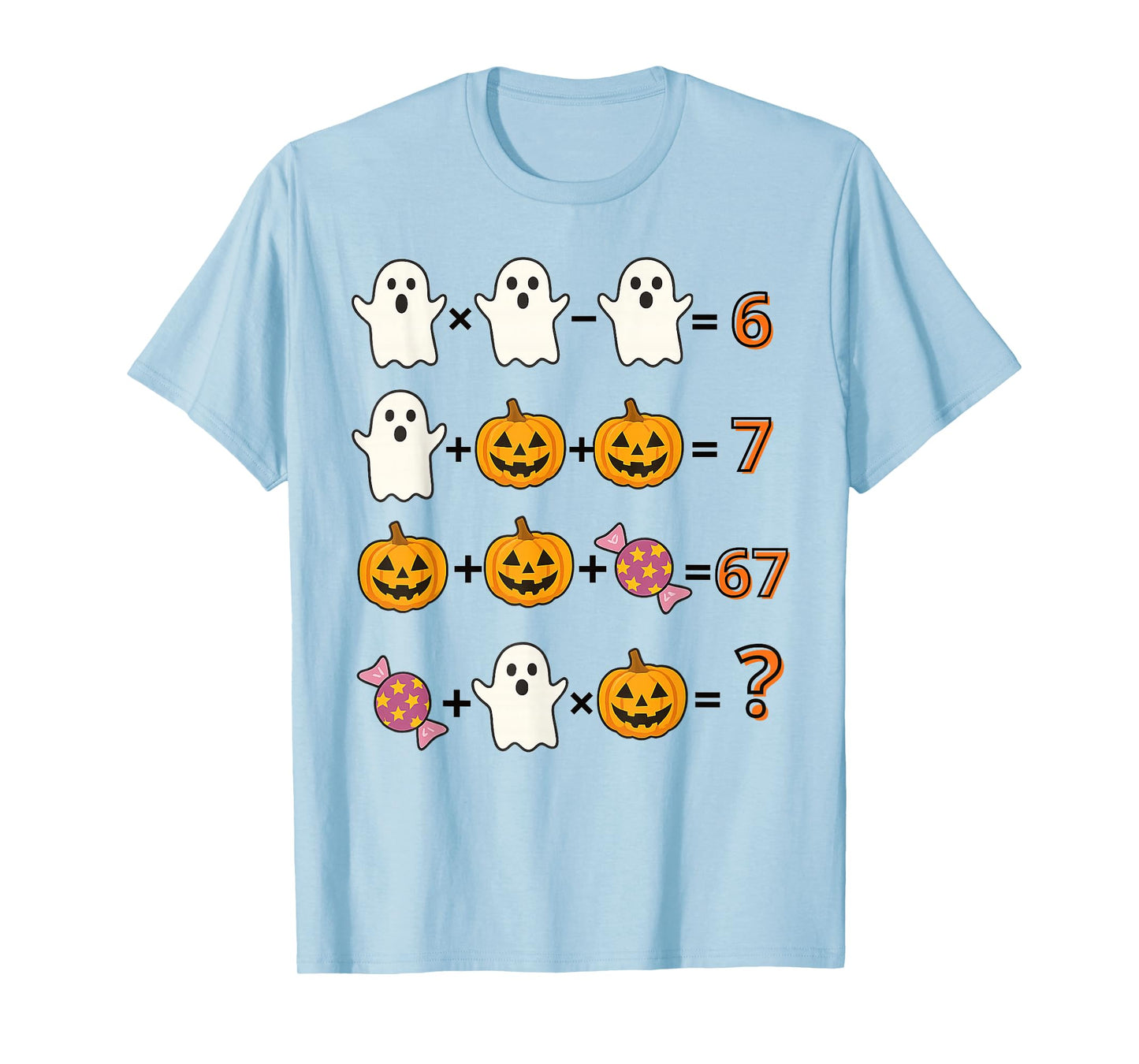 Halloween Order of Operations Math Teacher Six Seven 6 7 T-Shirt