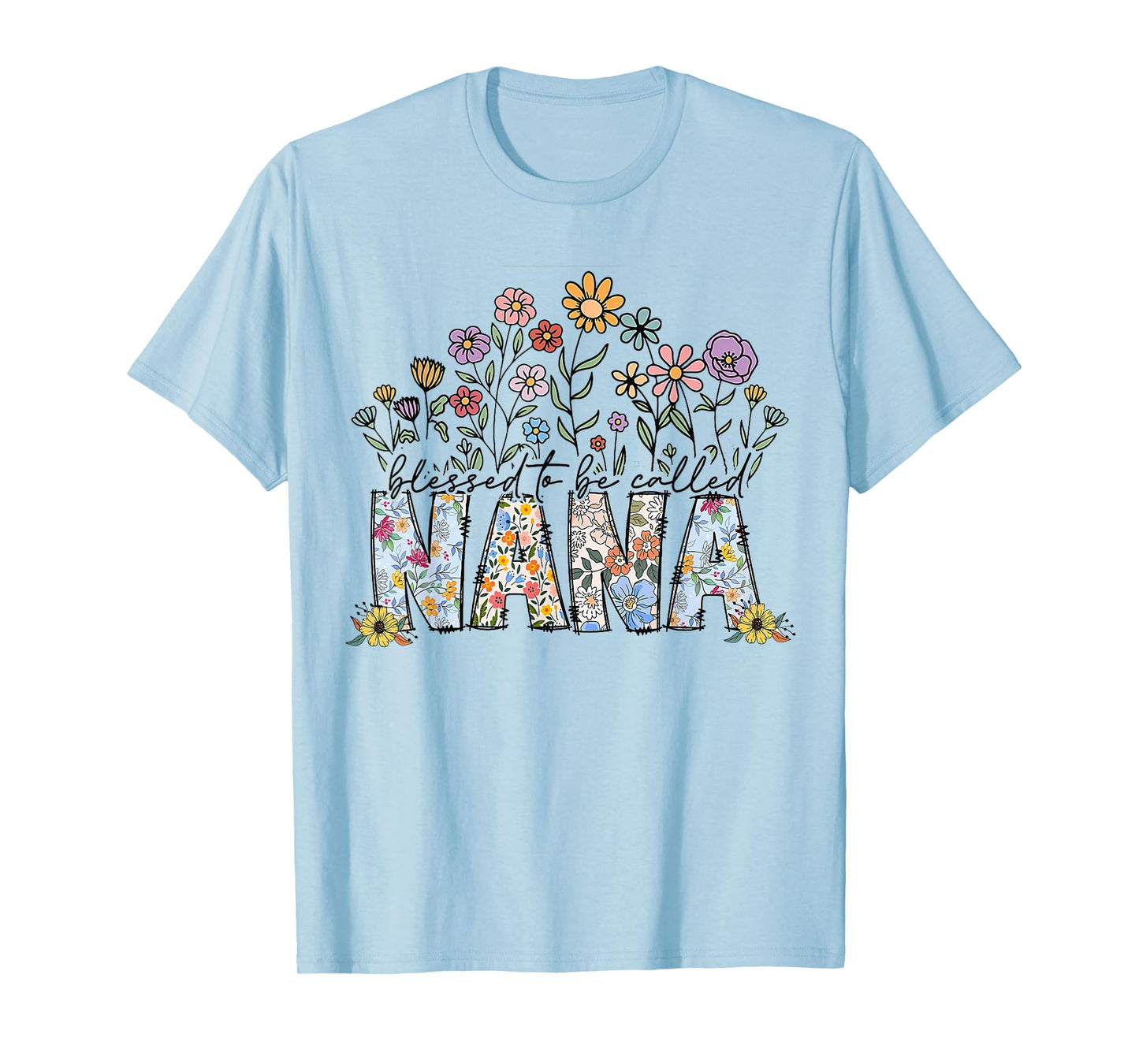 Blessed to Be Called Nana Floral Women Girls Mothers Day T-Shirt