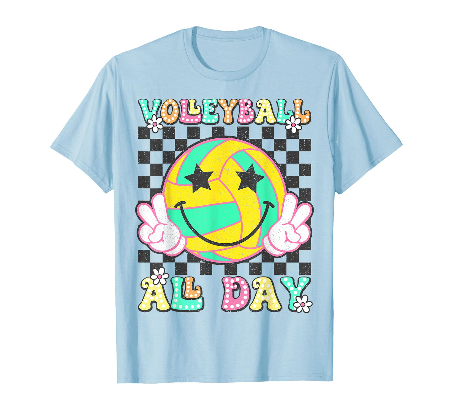 Retro Groovy Volleyball Girl Women Volleyball All Day T-Shirt