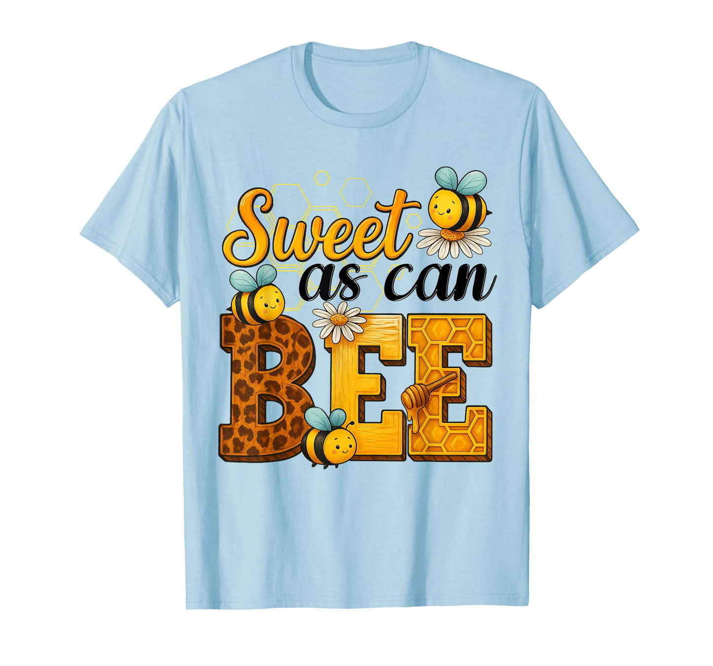Sweet Bee Cute Honeycomb Flower Boys Girls Family Birthday T-Shirt