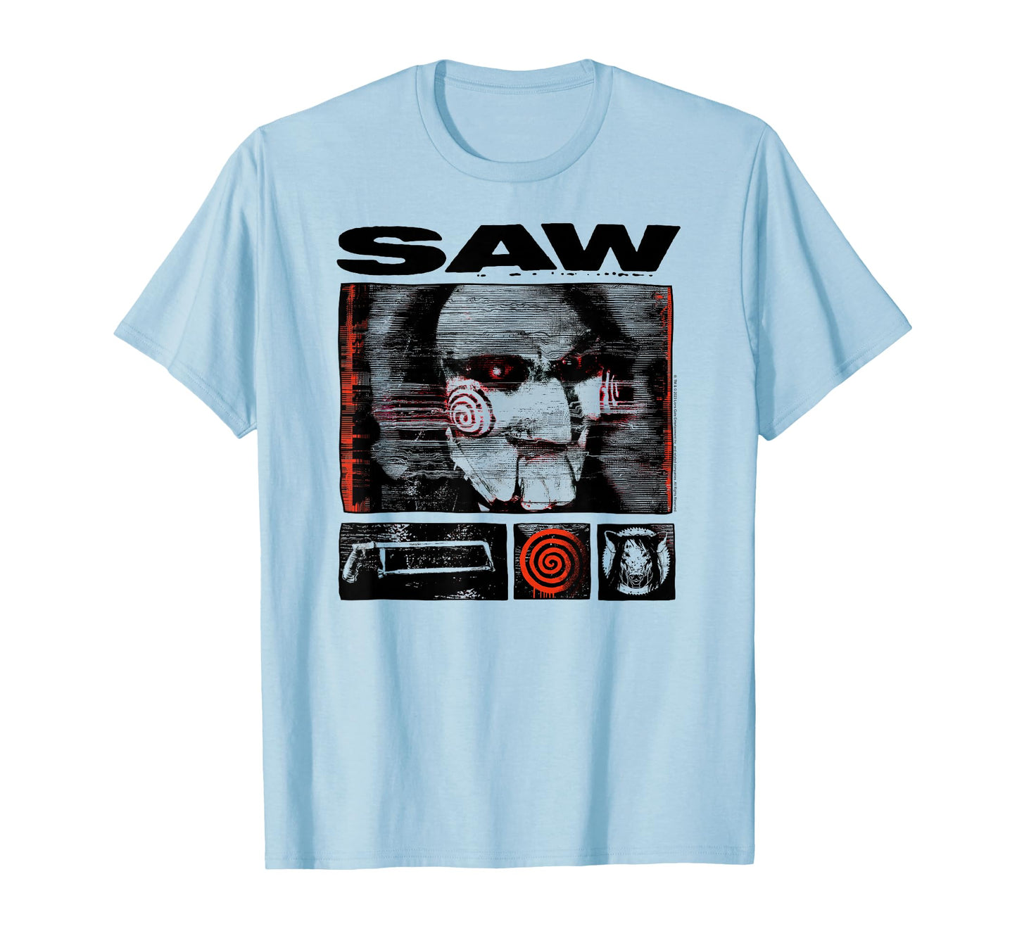 Saw Vintage Style Icons Grid Horror Movie T-Shirt