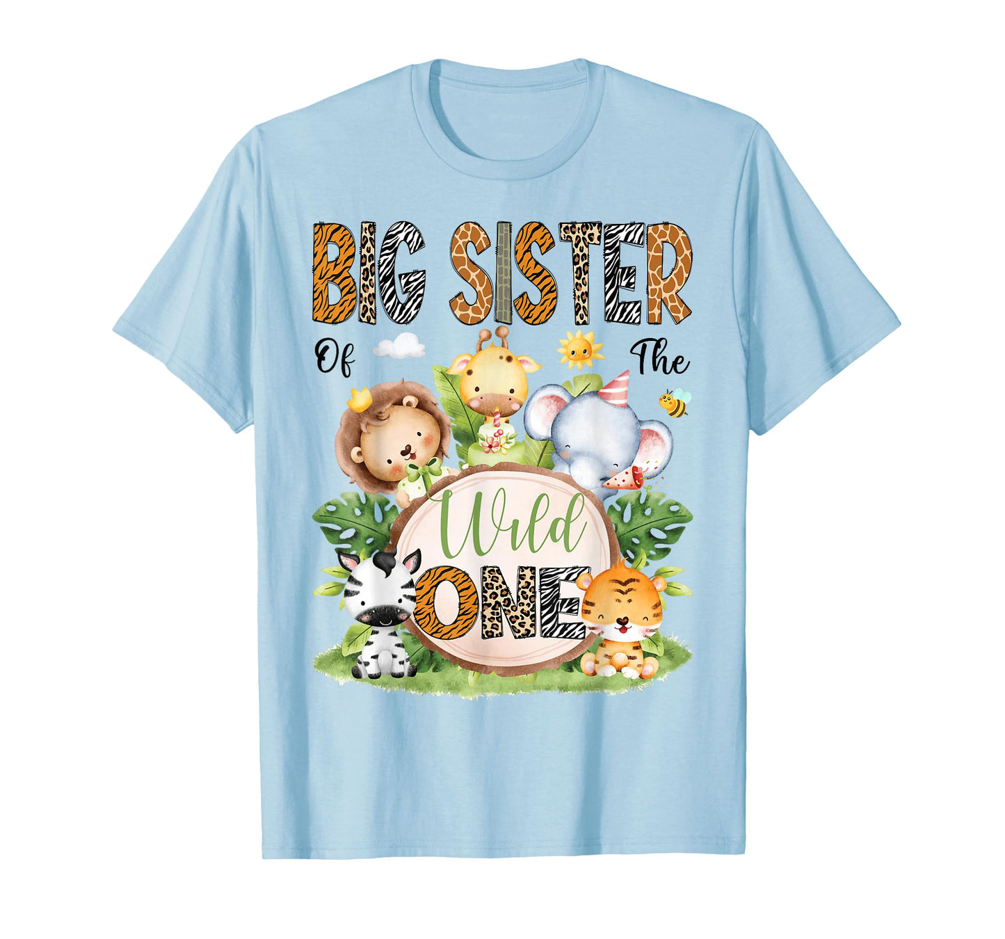 Big Sister Of The Wild One Safari Jungle 1St Birthday Kids T-Shirt