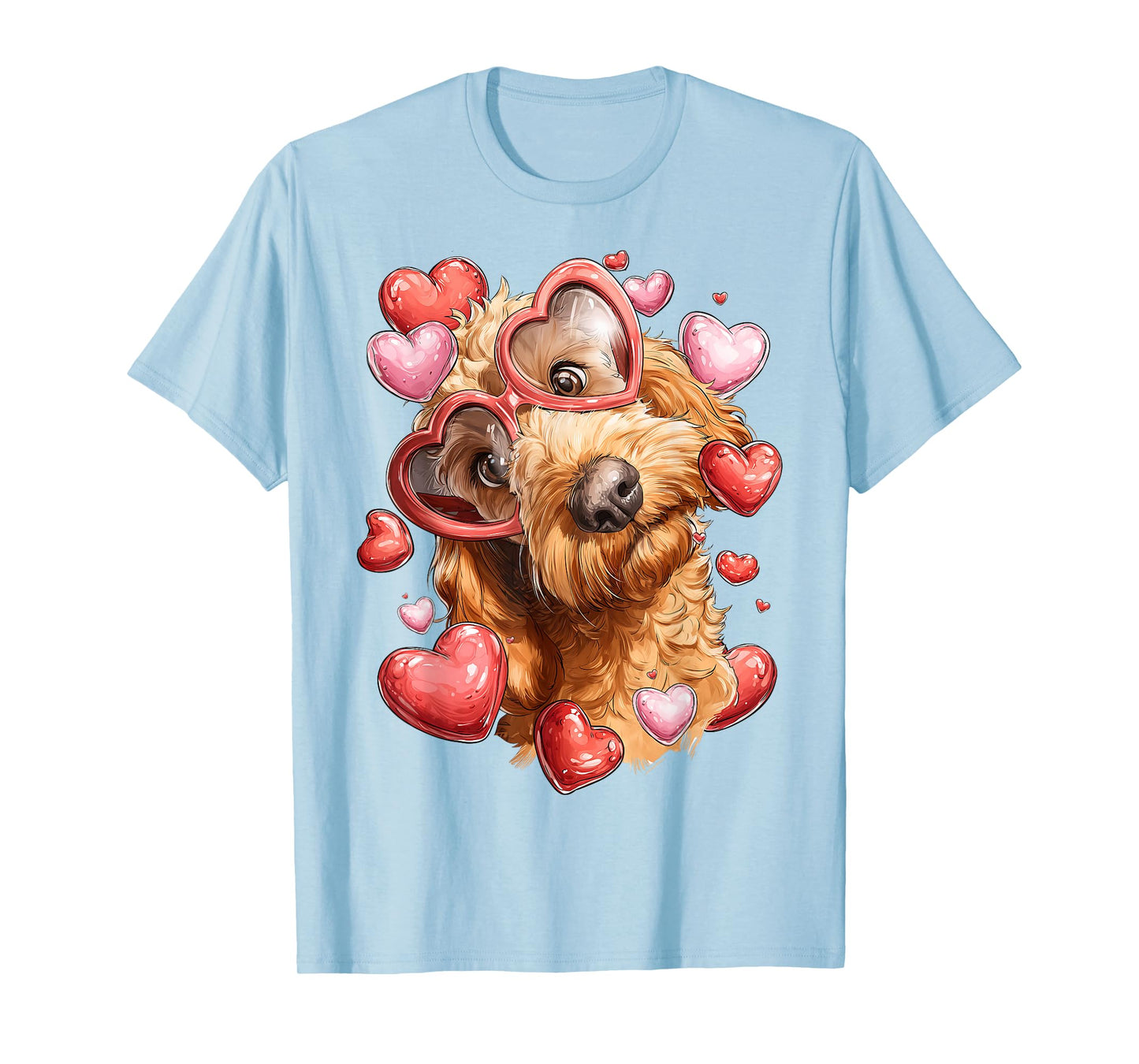 Golden Doodle Dog Goldendoodle Valentine's Day Heart T-Shirt