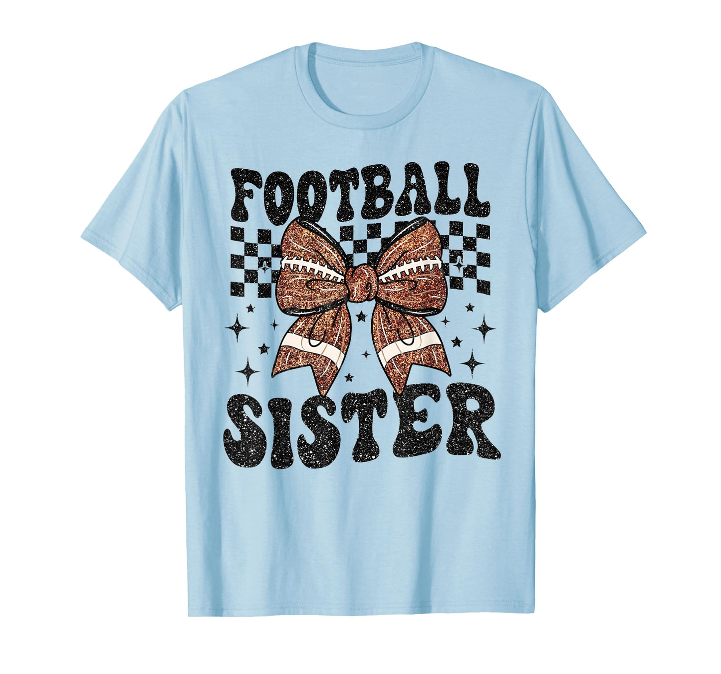 Coquette Bow American Football Sister Game Day Thanksgiving T-Shirt